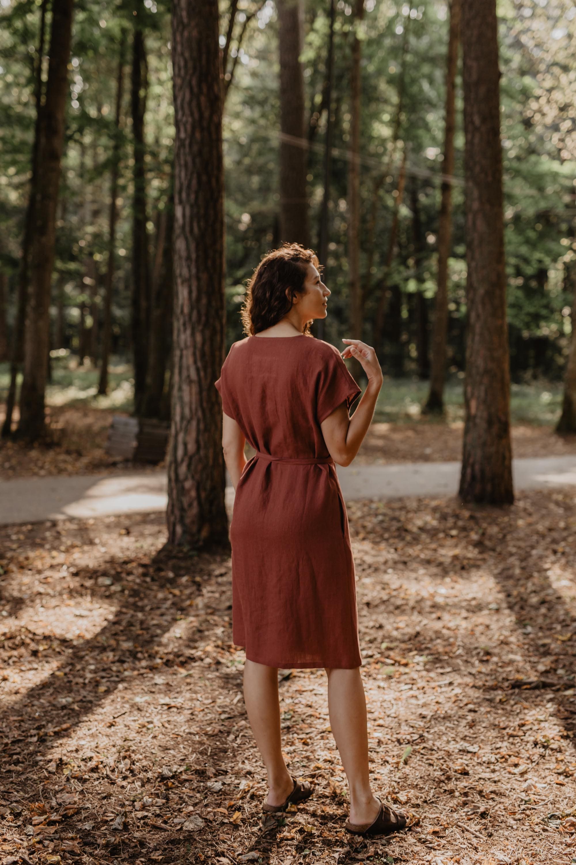 AmourLinen Linen dress Linen wrap dress Rome Linen Wrap Dress  | AmourLinen | Maternity Linen Dress