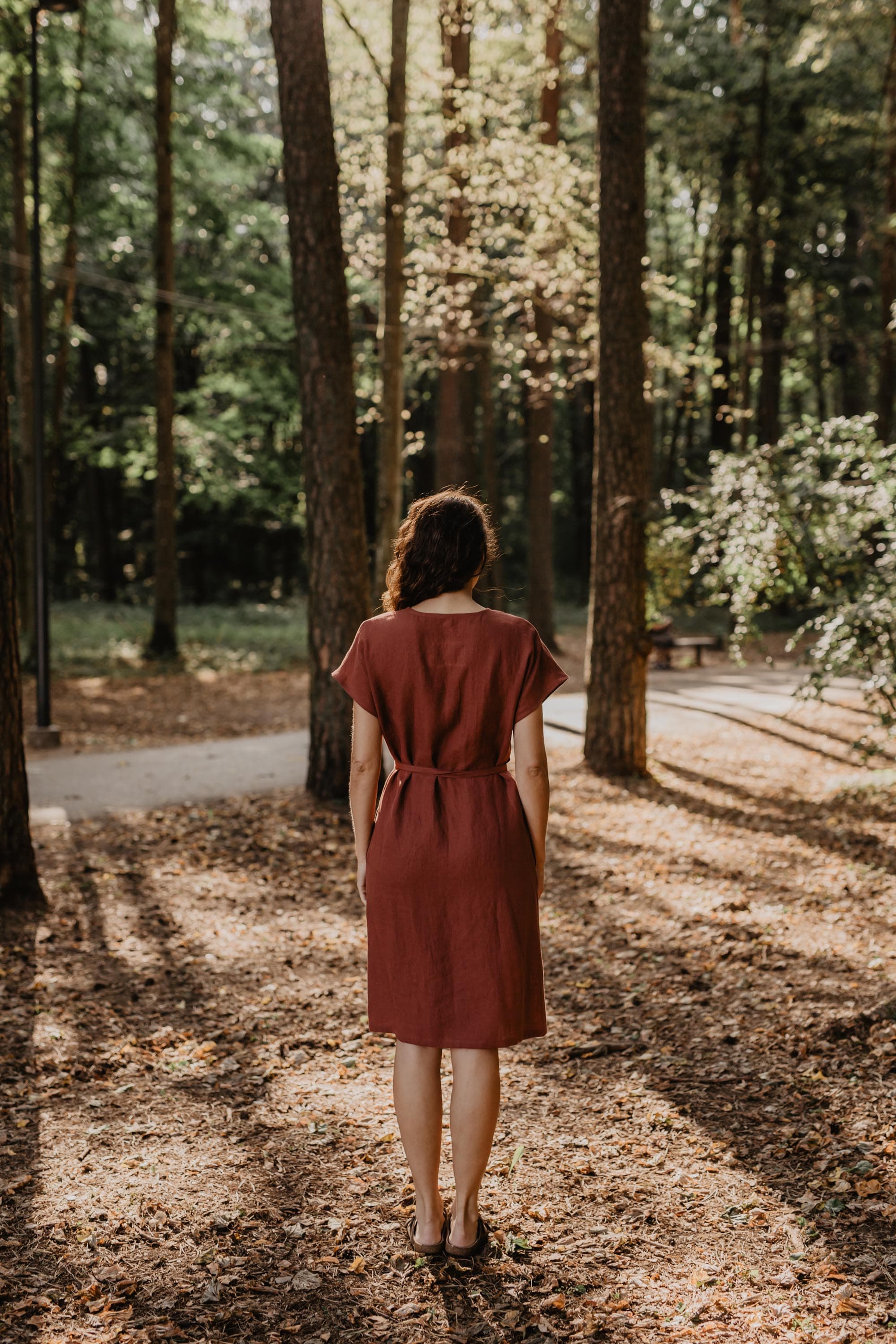 AmourLinen Linen dress Linen wrap dress Rome Linen Wrap Dress  | AmourLinen | Maternity Linen Dress