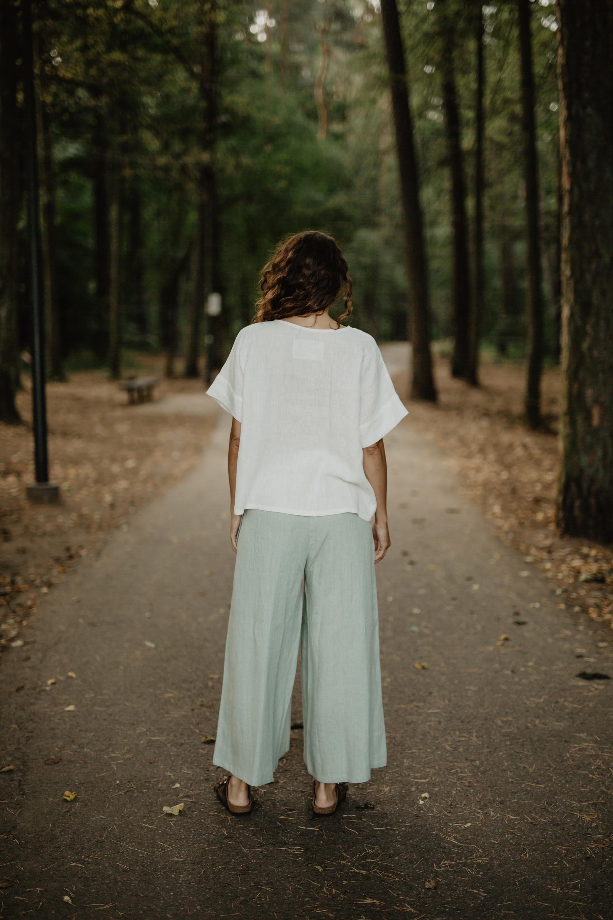 Linen top Porto XS/S White (washed)
