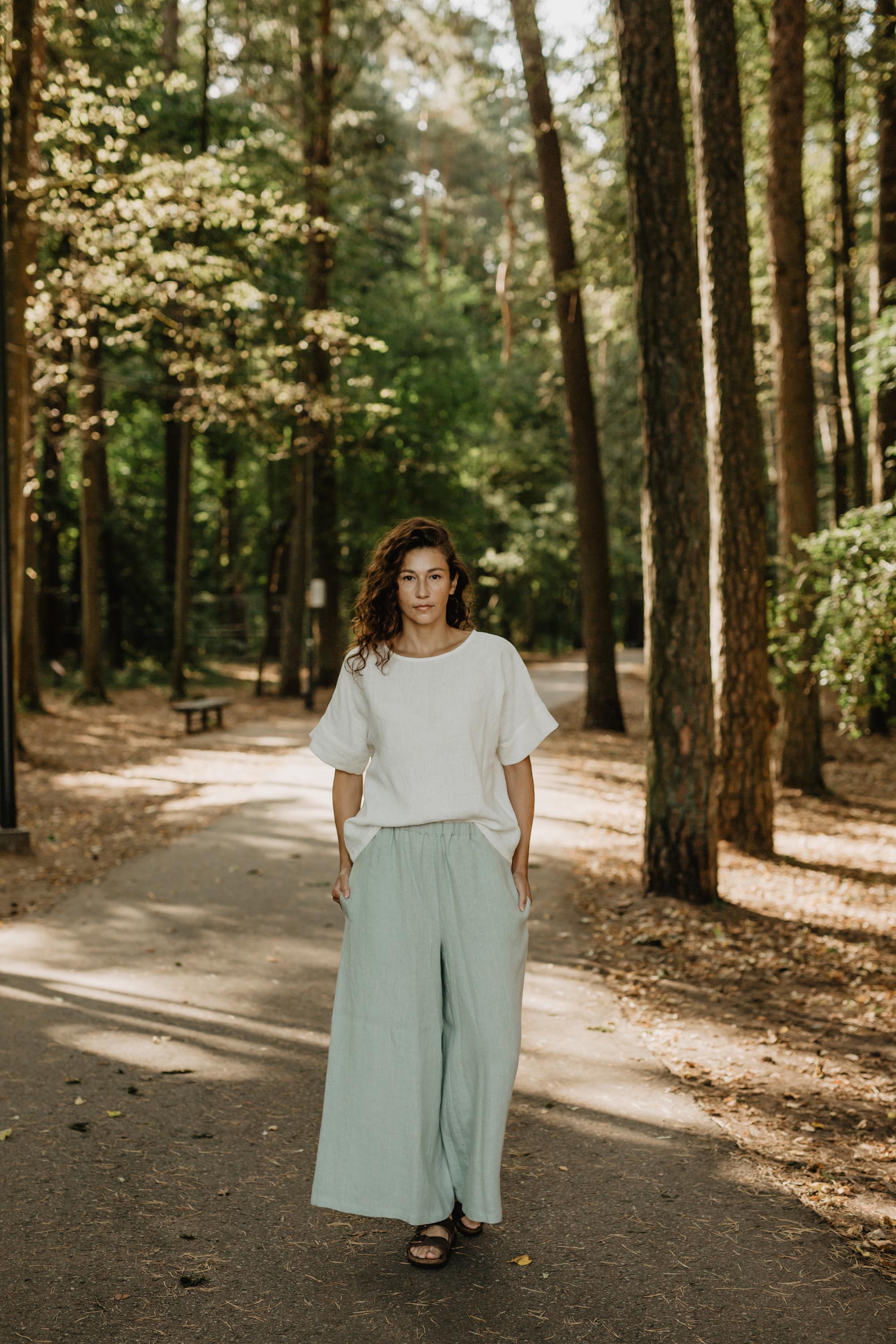 AmourLinen Linen bottom Wide linen pants ISABELLA ISABELLA wide linen pants | AmourLinen | Linen Clothing