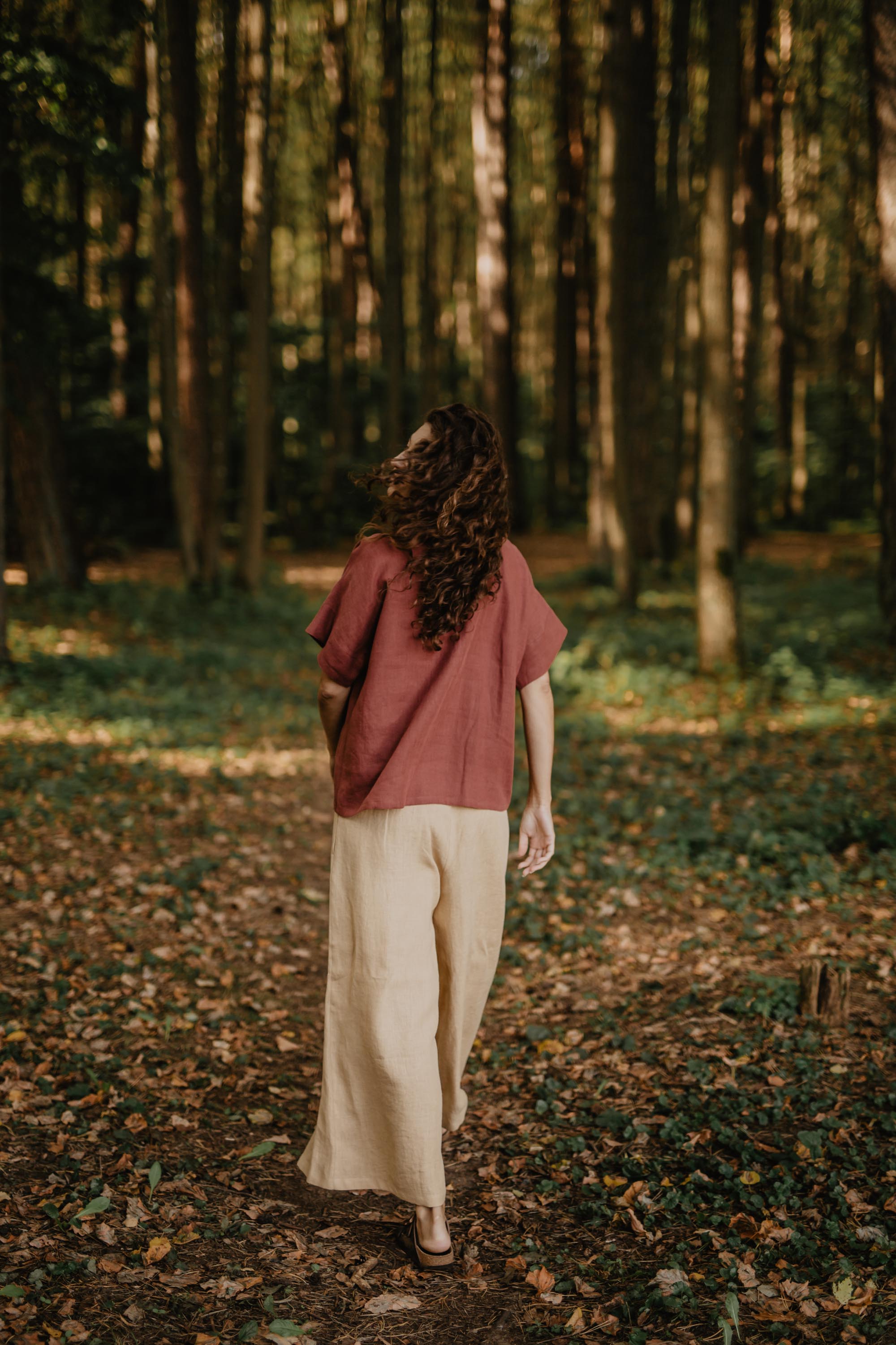 Wide linen pants ISABELLA M Mustard