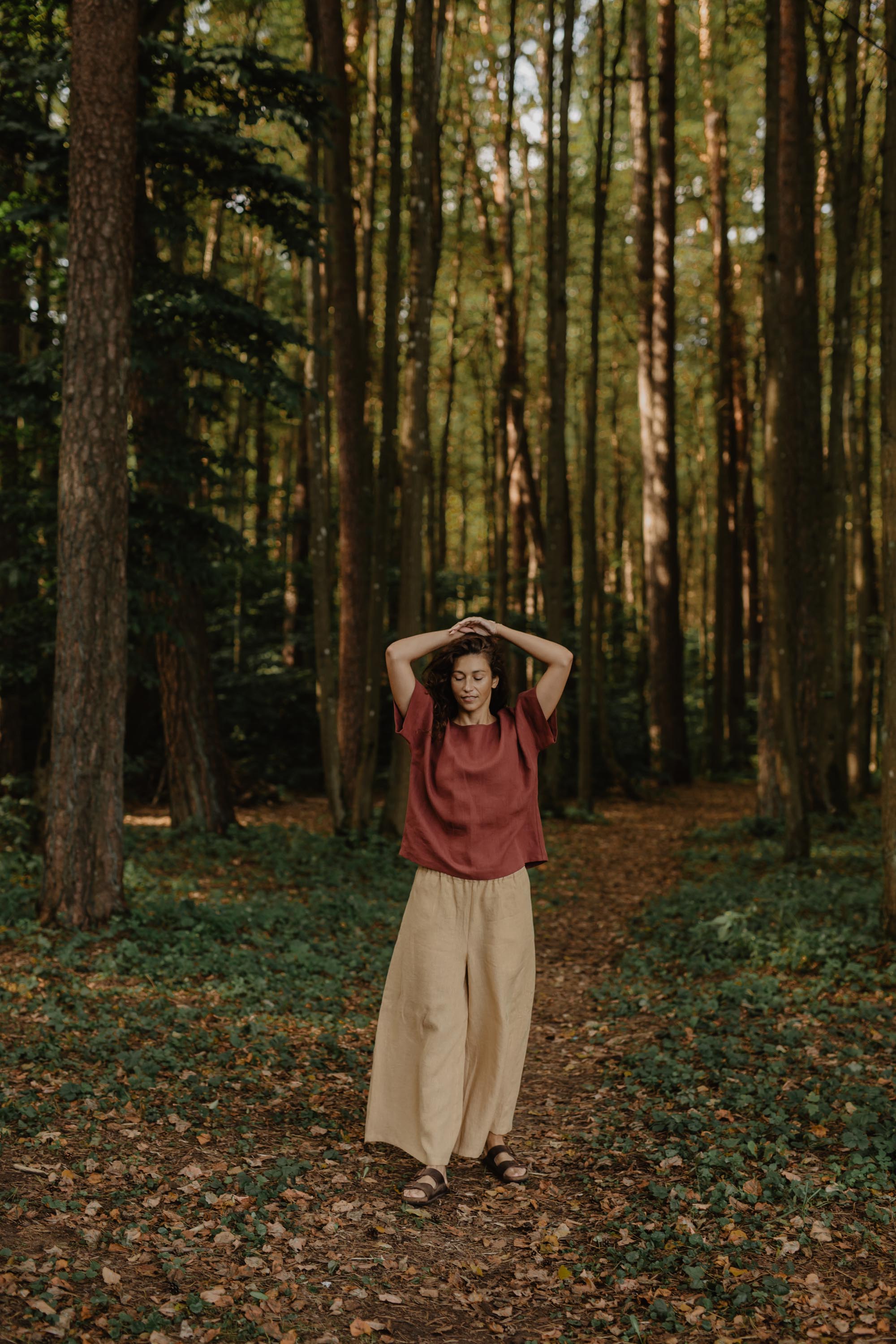 Wide linen pants ISABELLA M Mustard