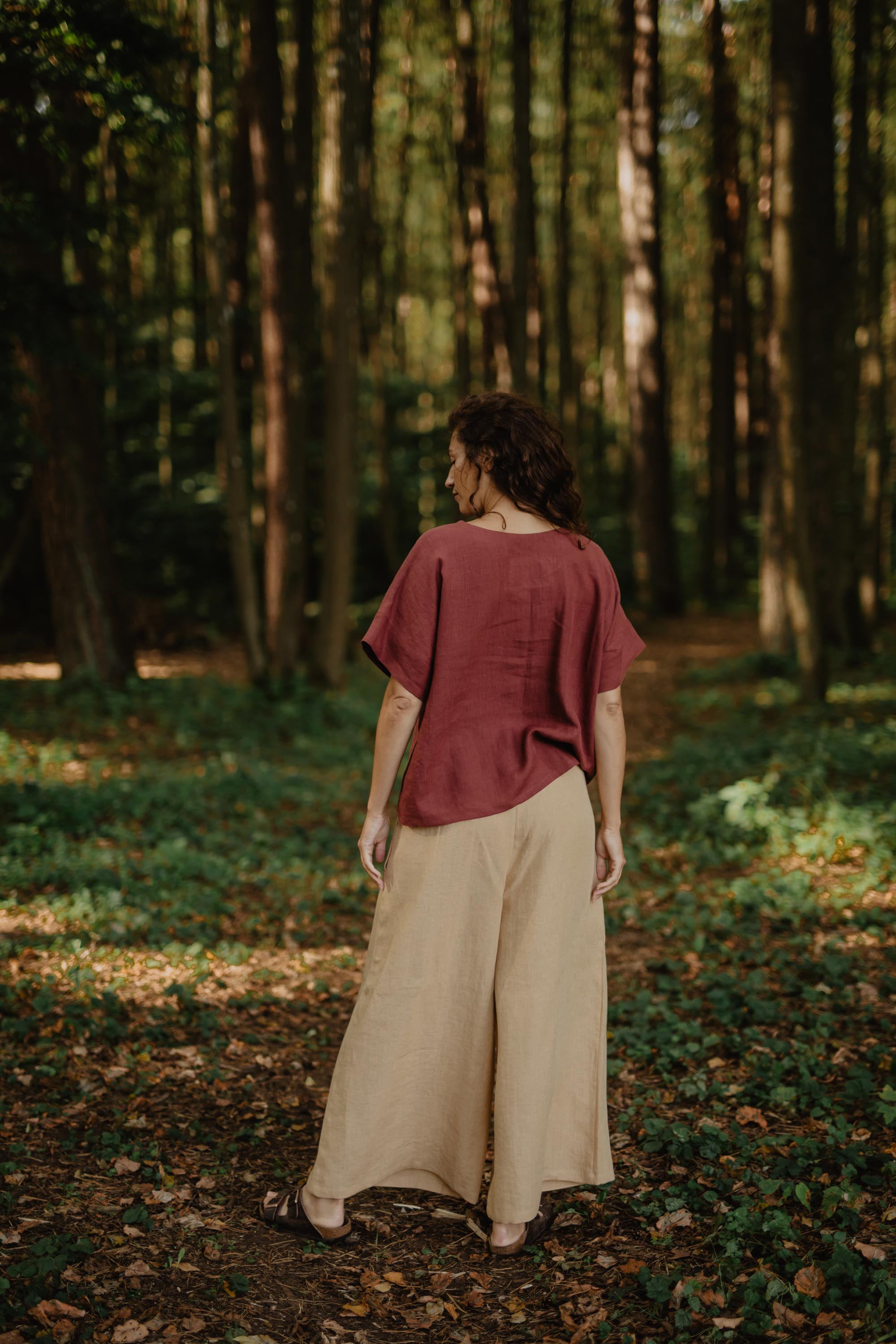 Wide linen pants ISABELLA M Mustard
