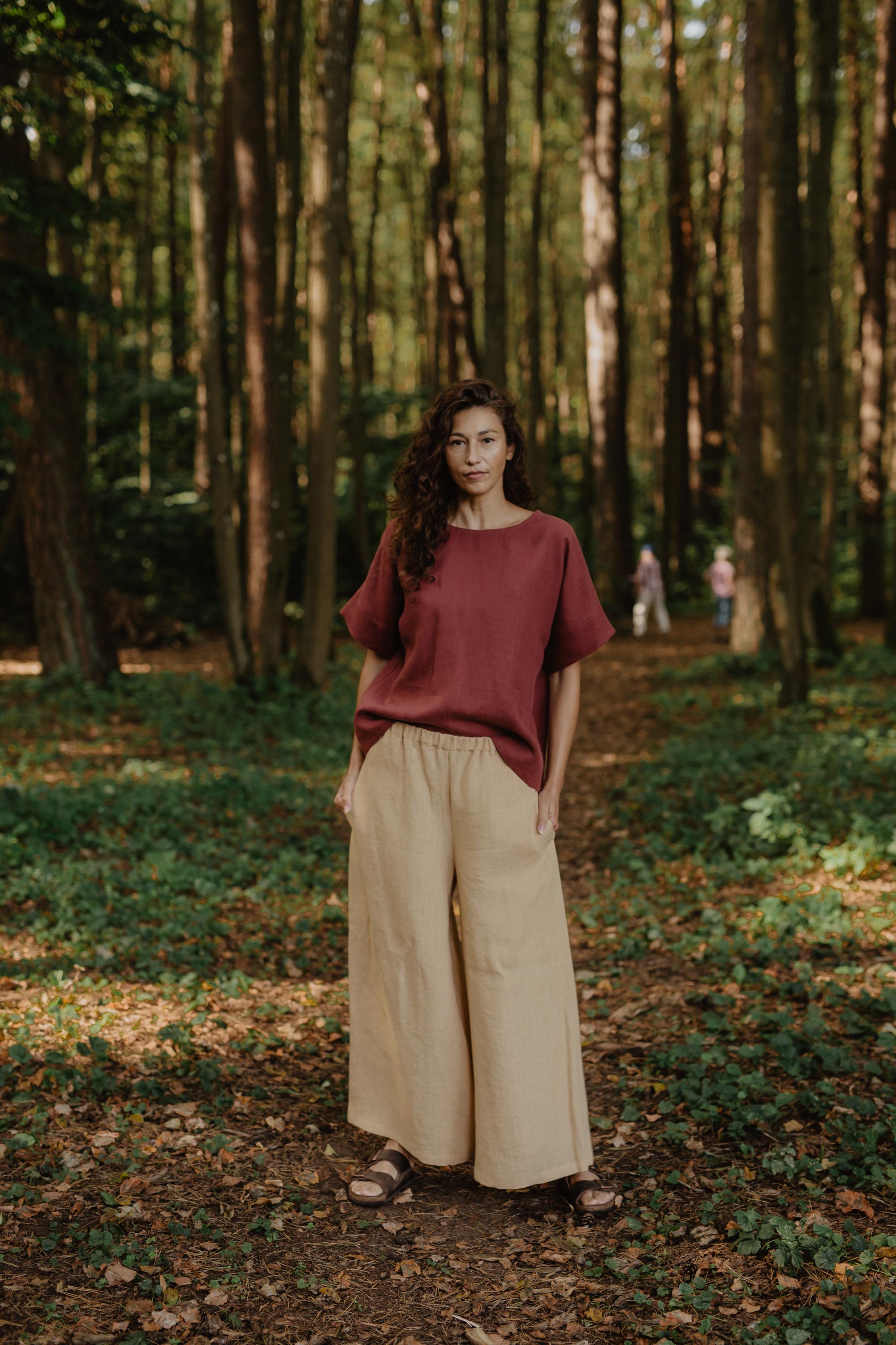 Wide linen pants ISABELLA M Mustard