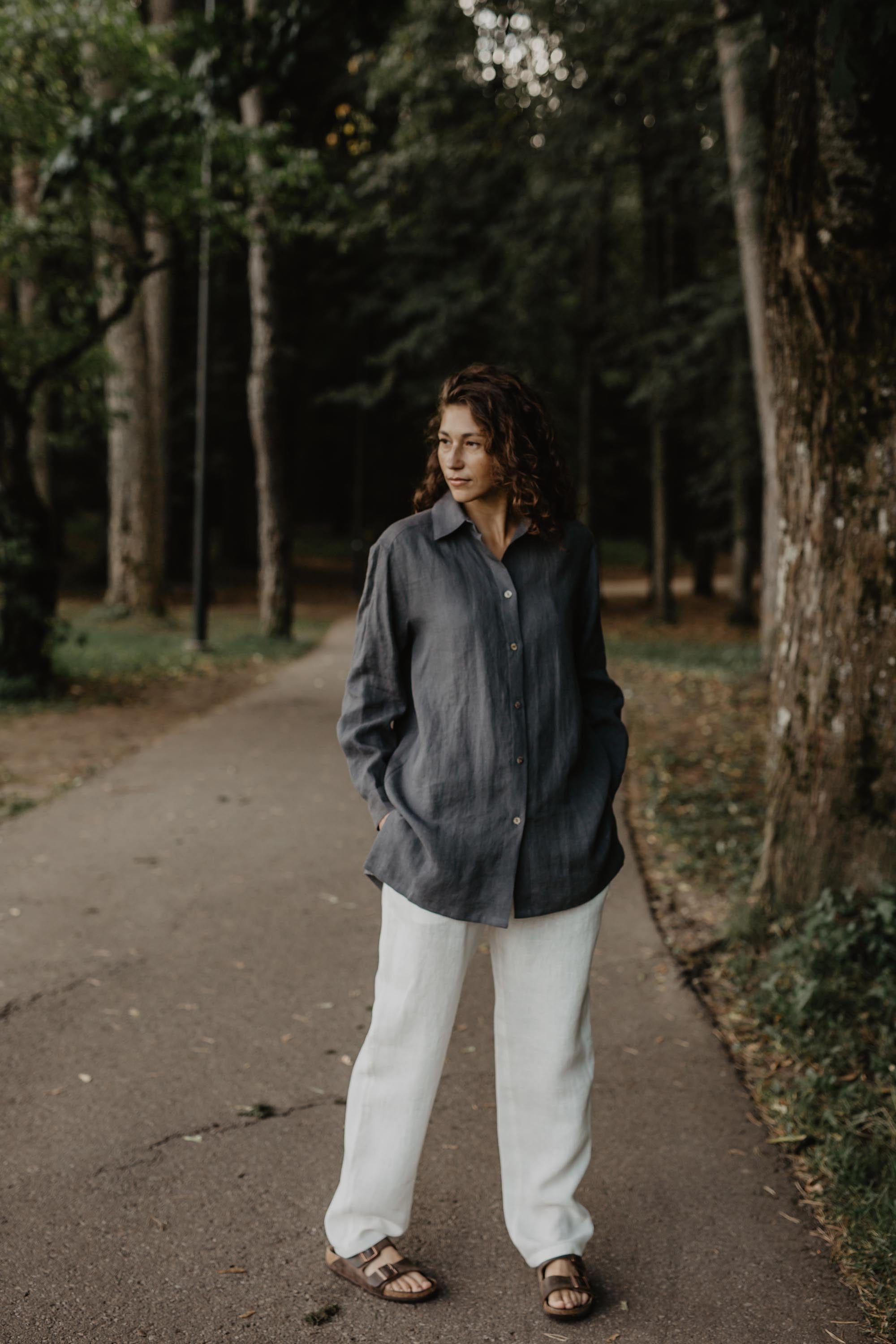 AmourLinen Linen tops Linen oversized shirt Marrakesh Linen Shirt Women | AmourLinen | Linen Oversized Shirt With Buttons