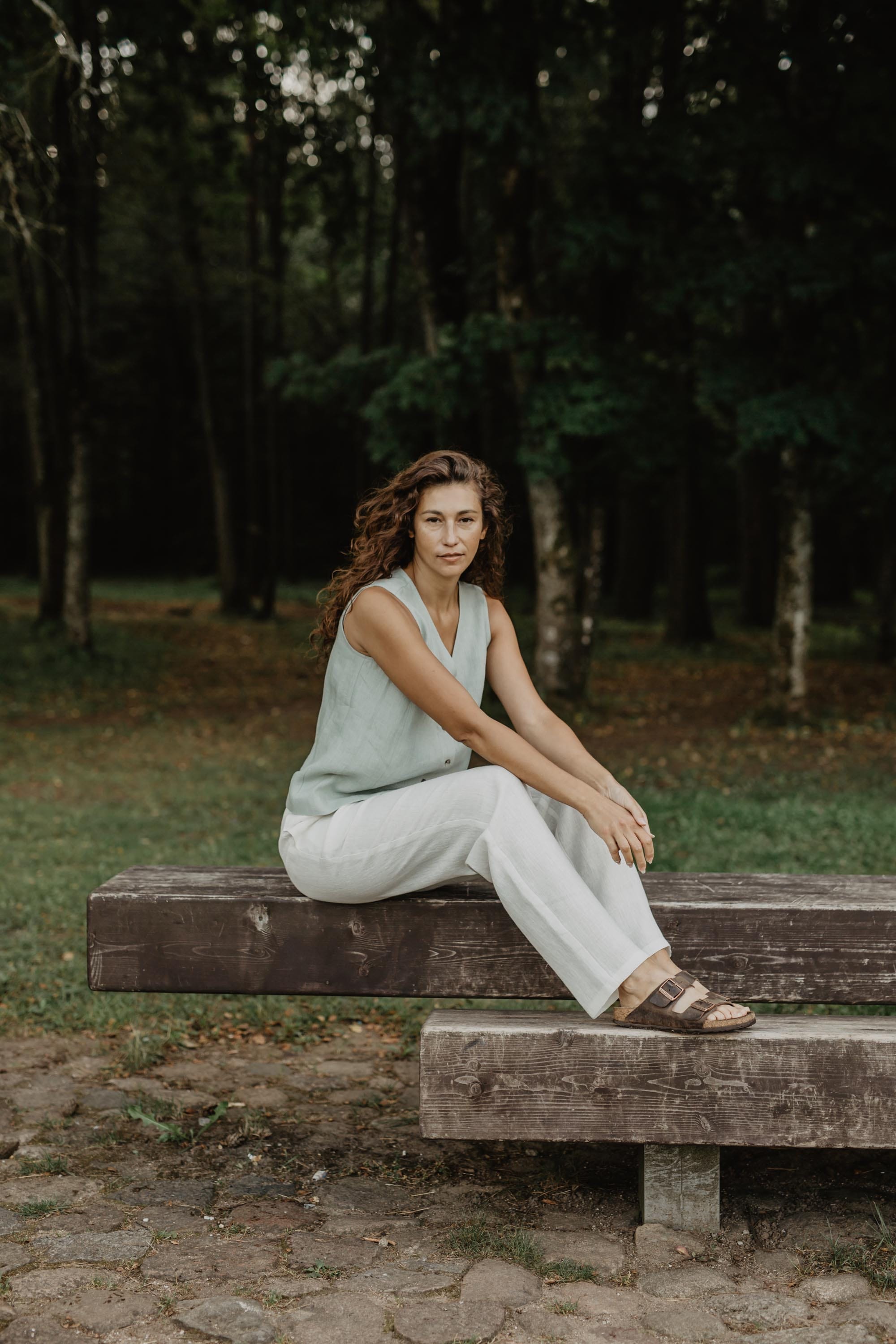 Linen pants Malmo XL White
