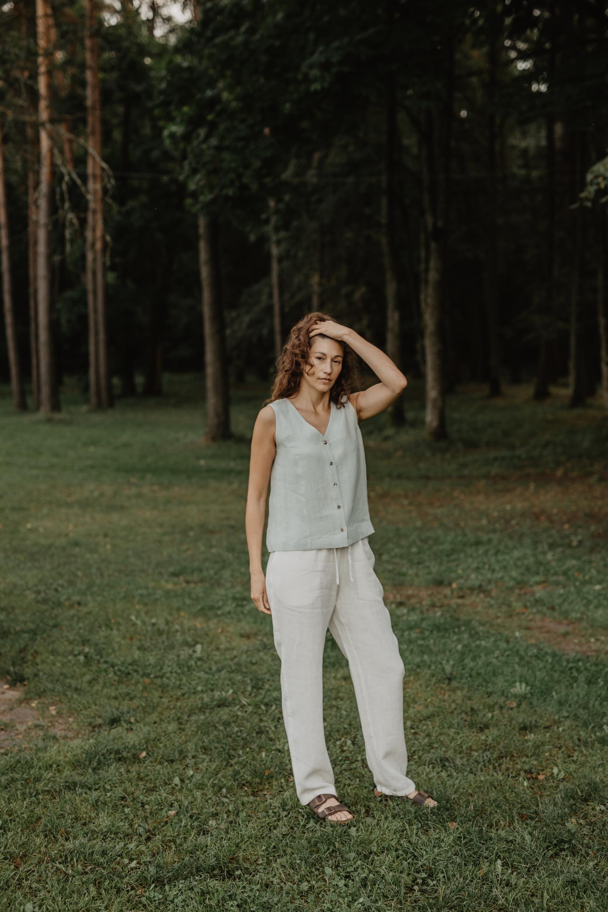 AmourLinen Linen pants XS / White Linen pants Malmo XS White Linen pants Malmo XS White