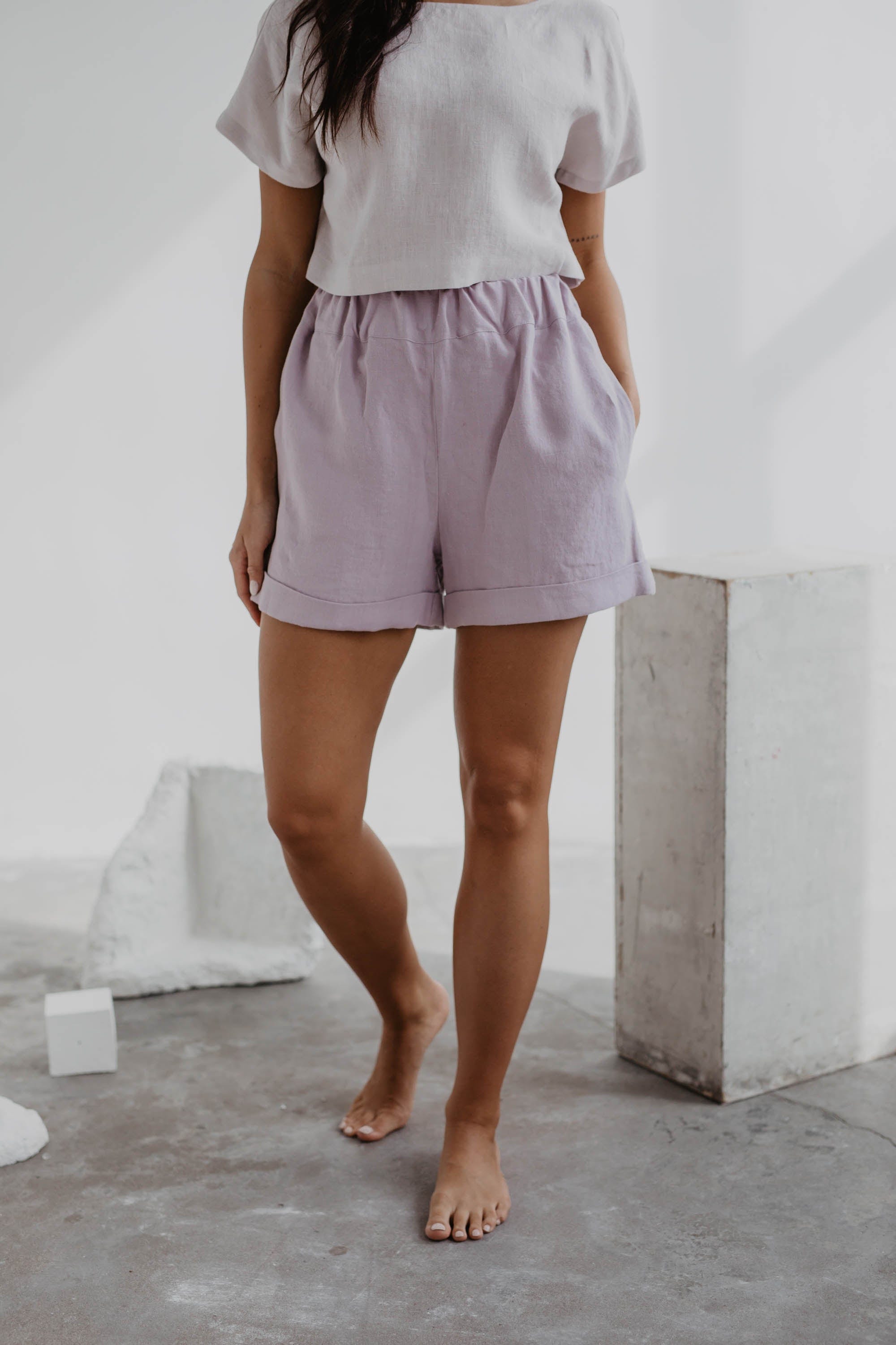 Linen shorts MIA M Dusty Rose