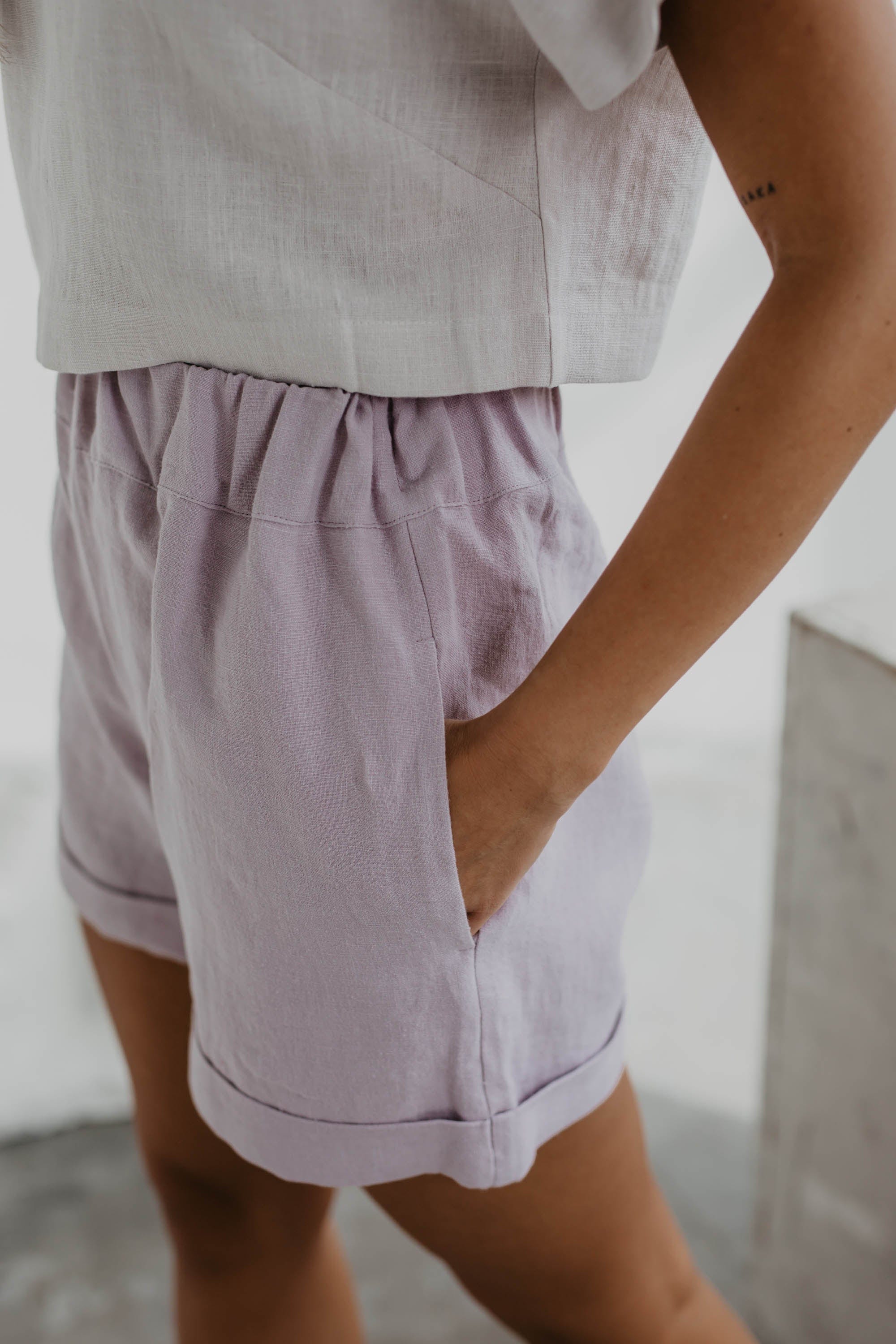 Linen shorts MIA M Dusty Rose