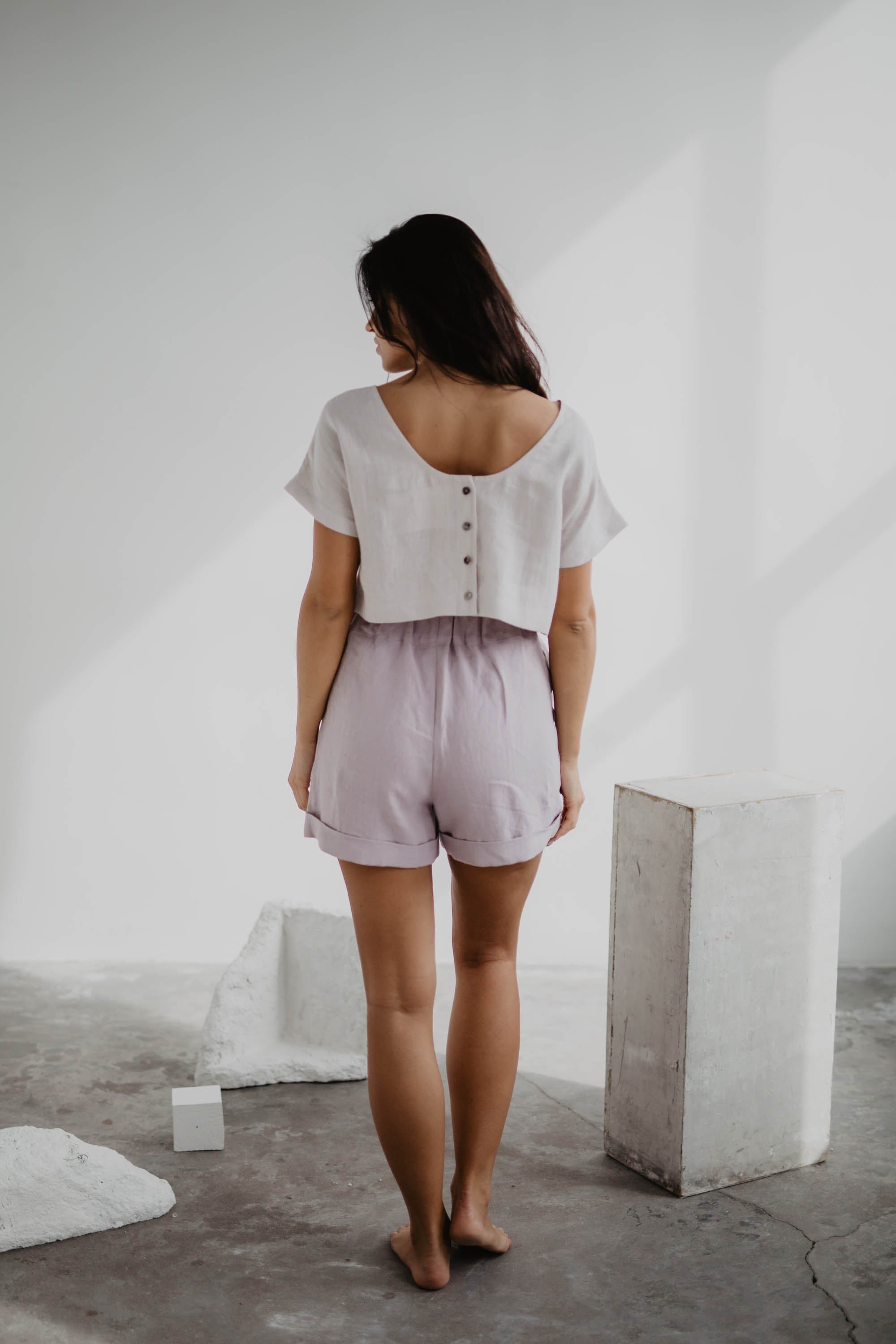 Linen shorts MIA M Dusty Rose