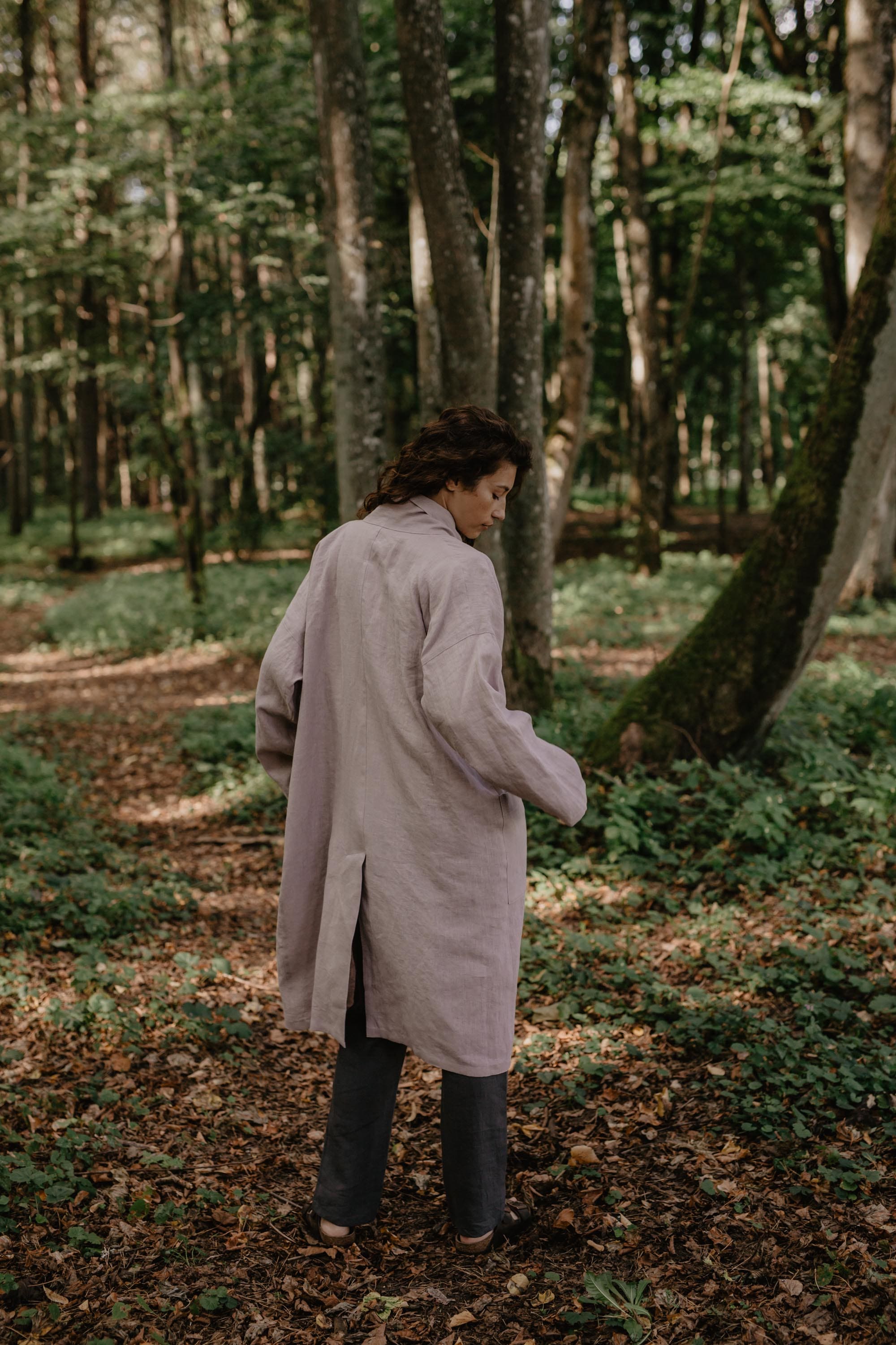 AmourLinen Linen jacket Vilnius mid-length linen coat Linen Mid-Length Coat | AmourLinen | Linen Clothing