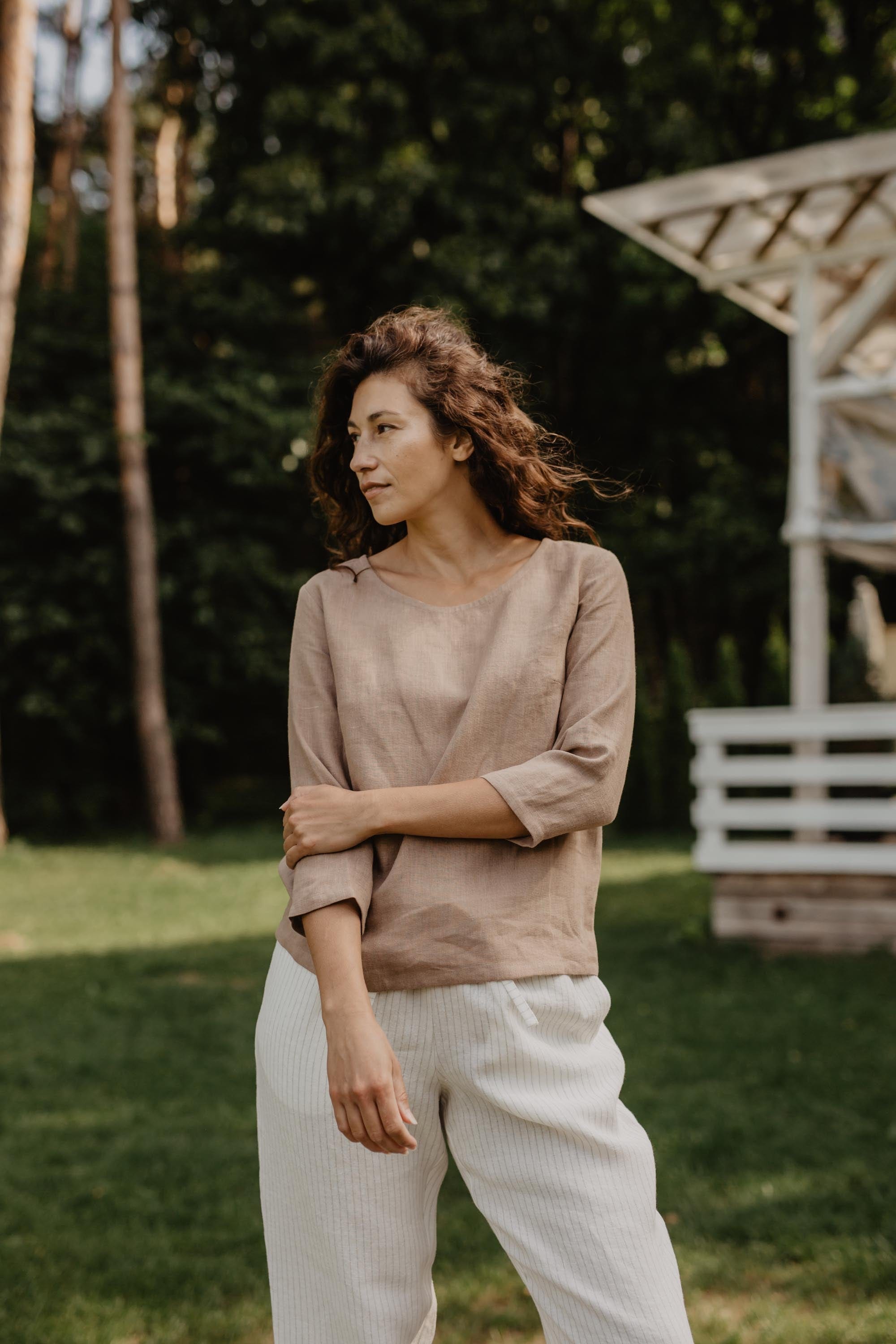 AmourLinen Linen pants XS / Striped Linen pants Malmo XS Striped Linen pants Malmo XS Striped