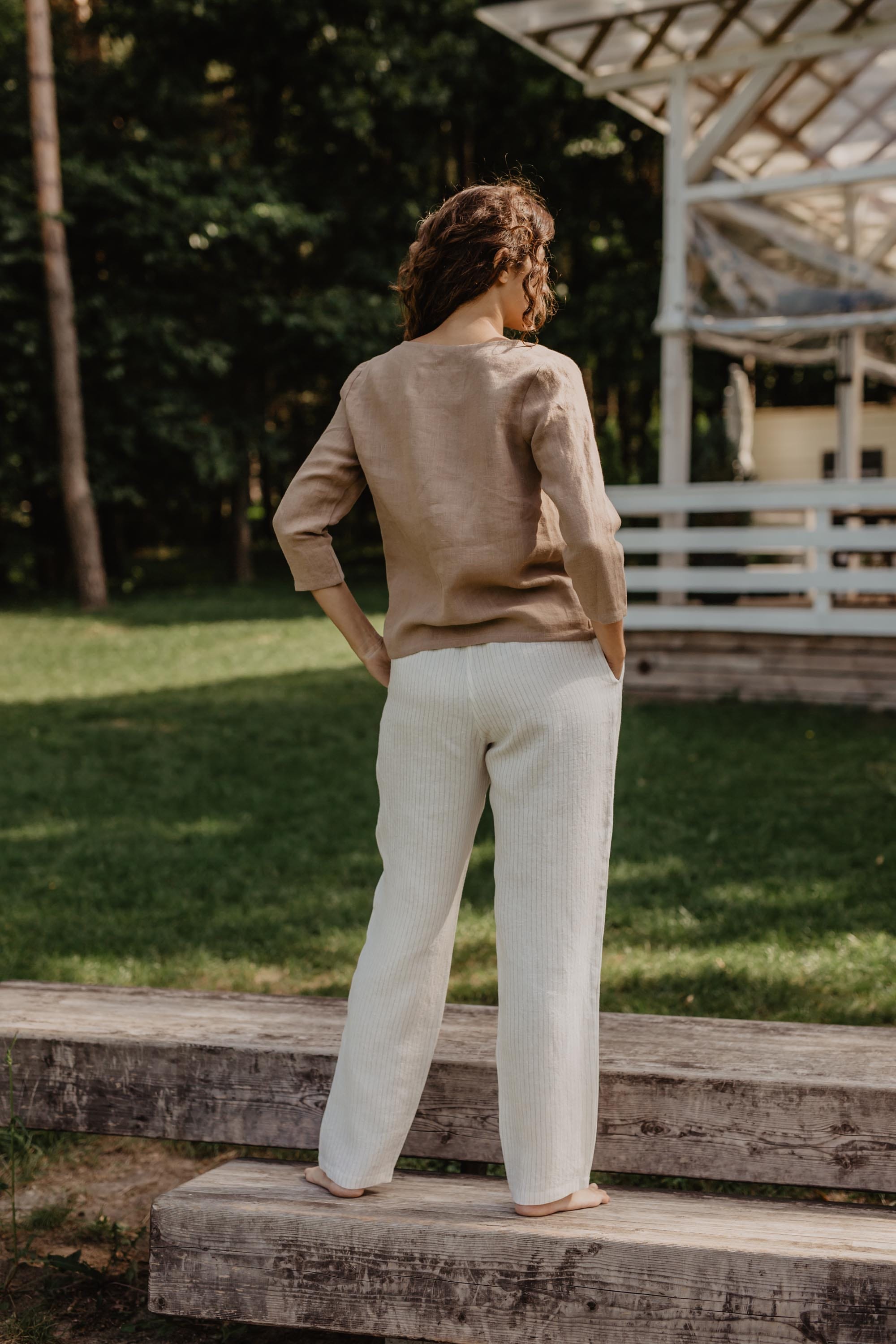 AmourLinen Linen pants XS / Striped Linen pants Malmo XS Striped Linen pants Malmo XS Striped