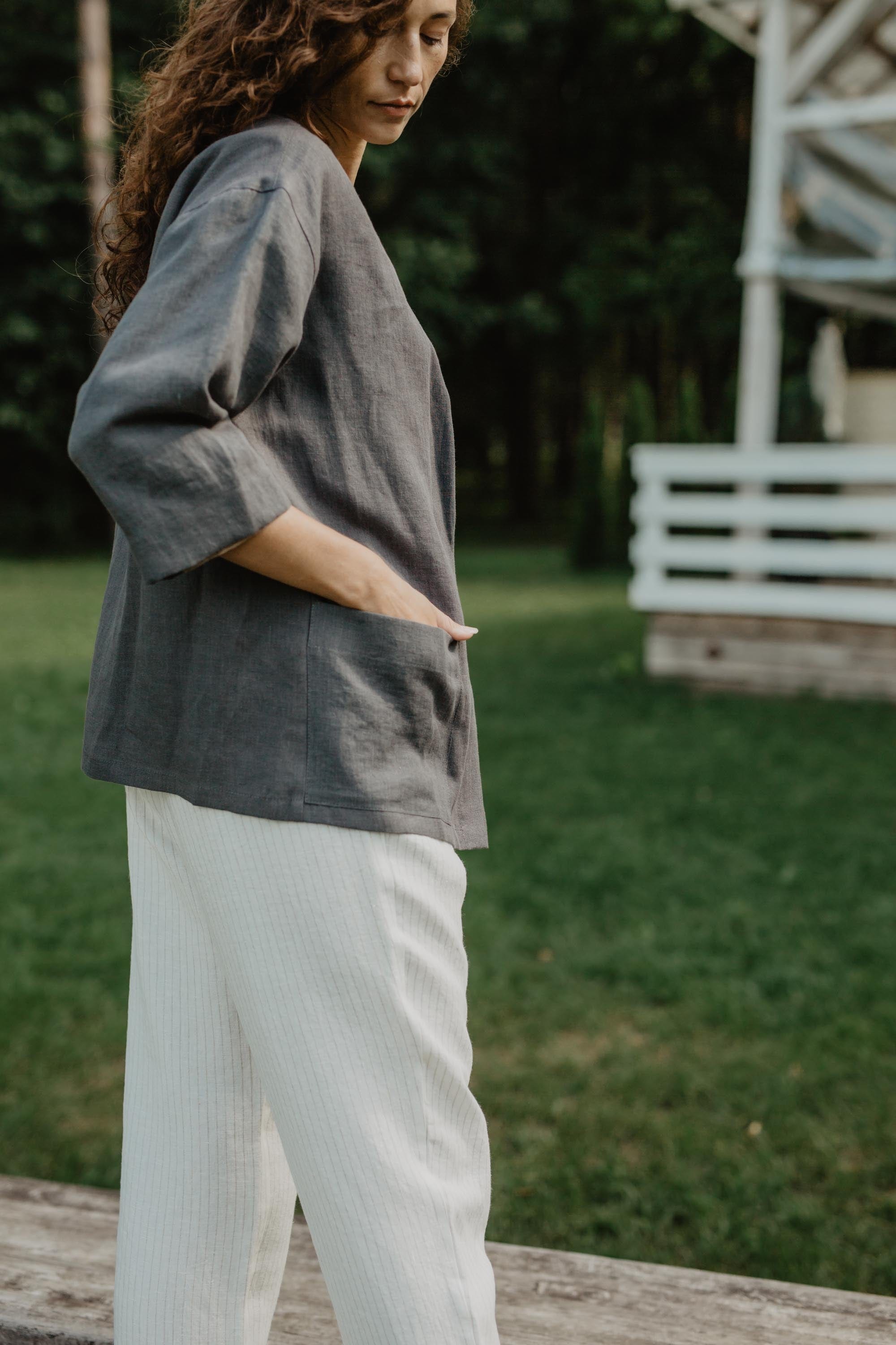 AmourLinen Linen pants XS / Striped Linen pants Malmo XS Striped Linen pants Malmo XS Striped