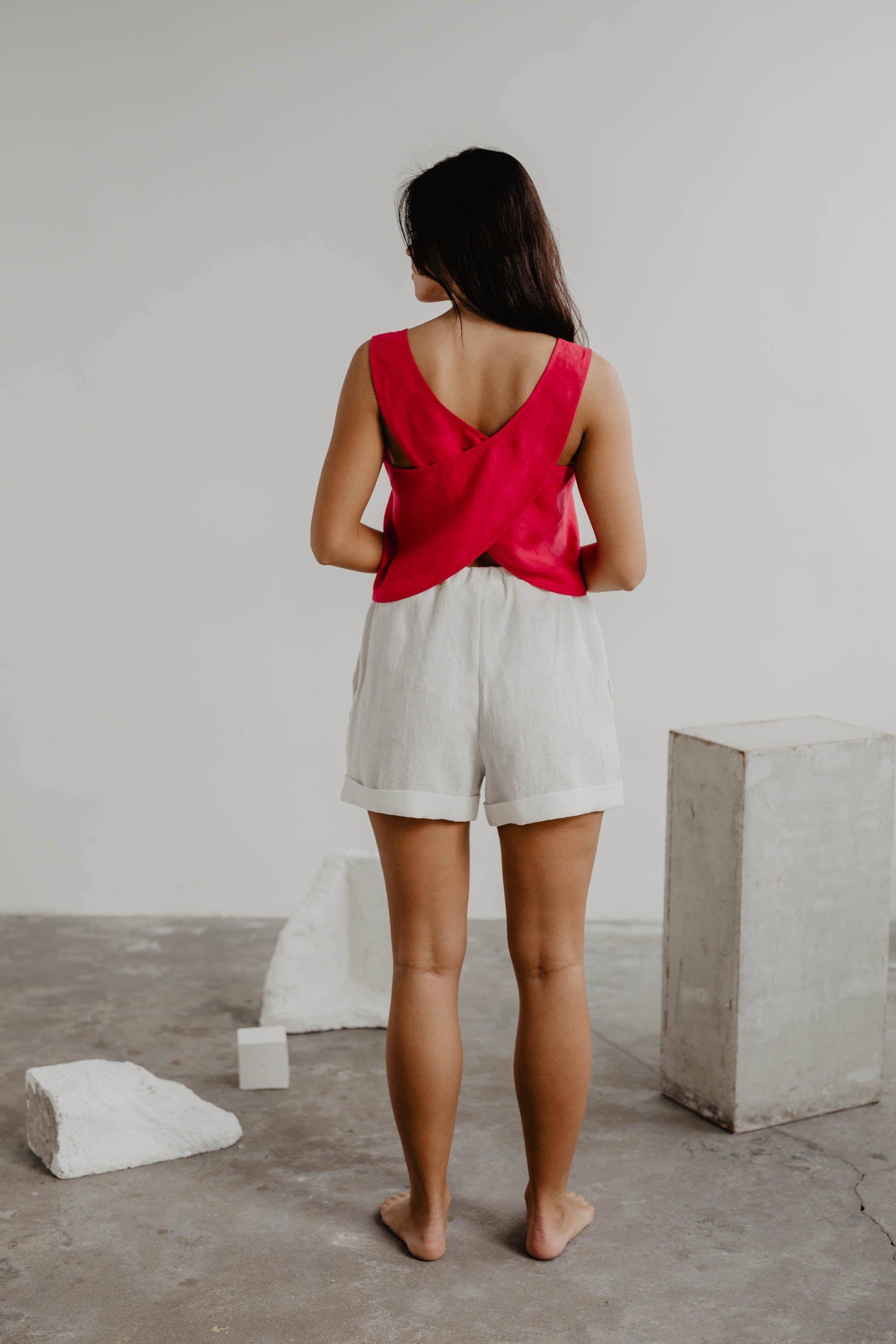 Linen shorts MIA XS White
