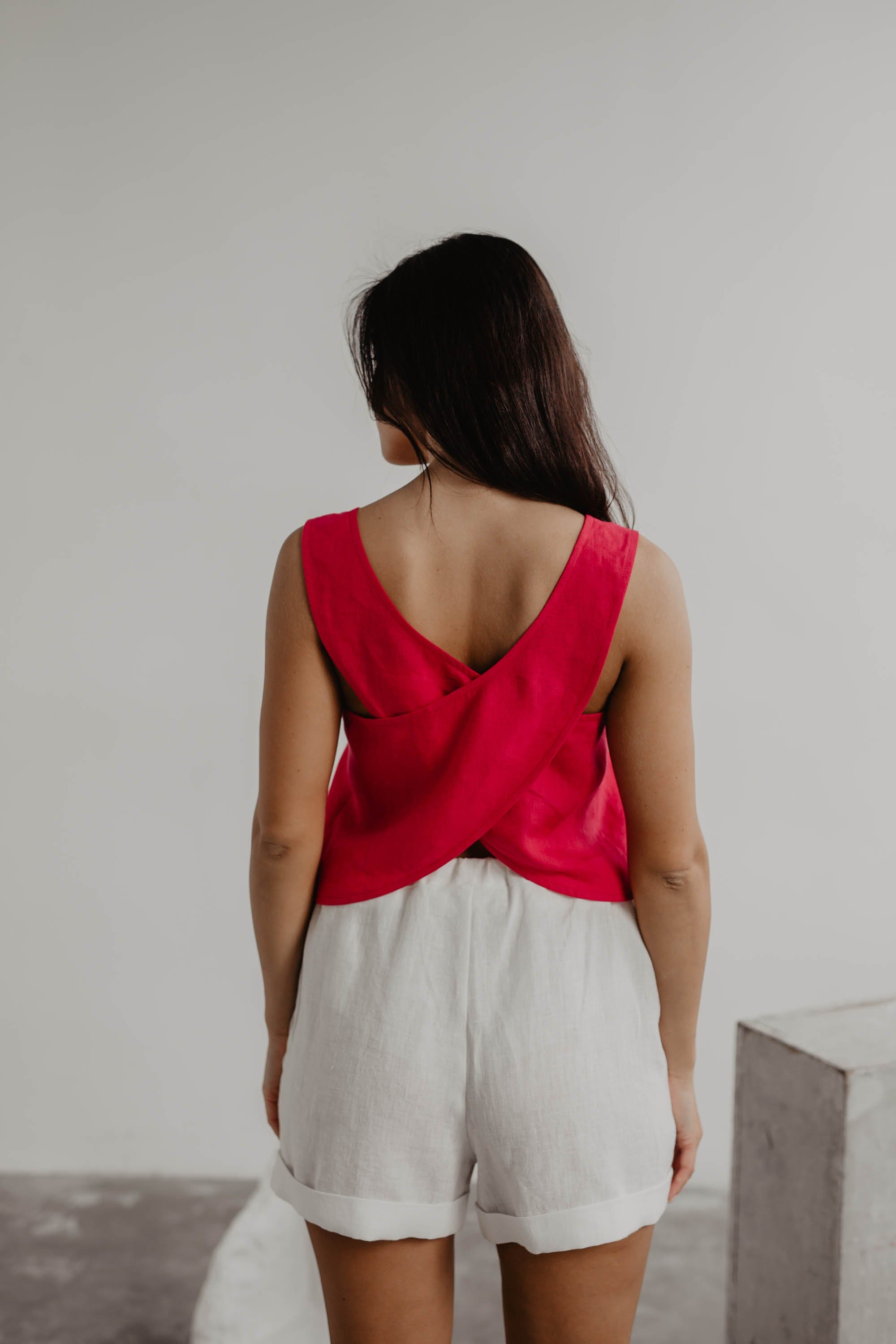 Linen shorts MIA M Viva Magenta