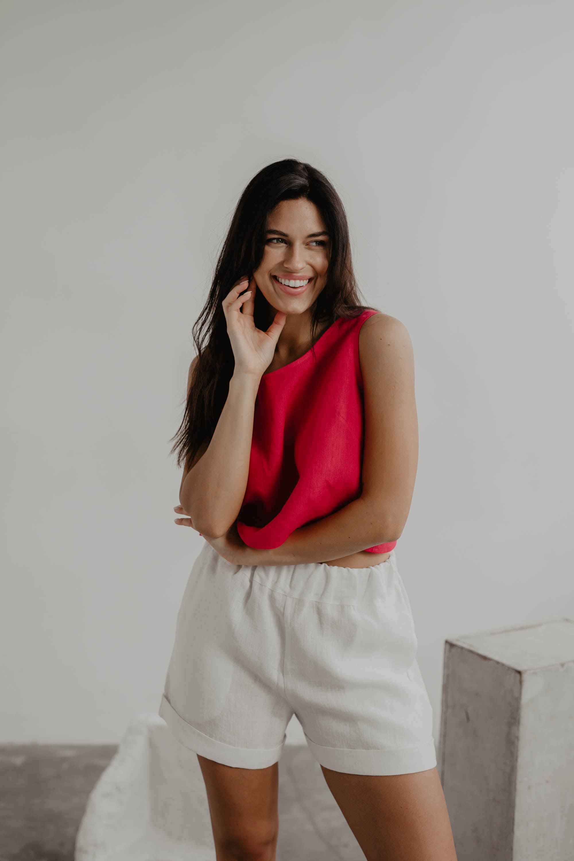 Linen shorts MIA M Viva Magenta