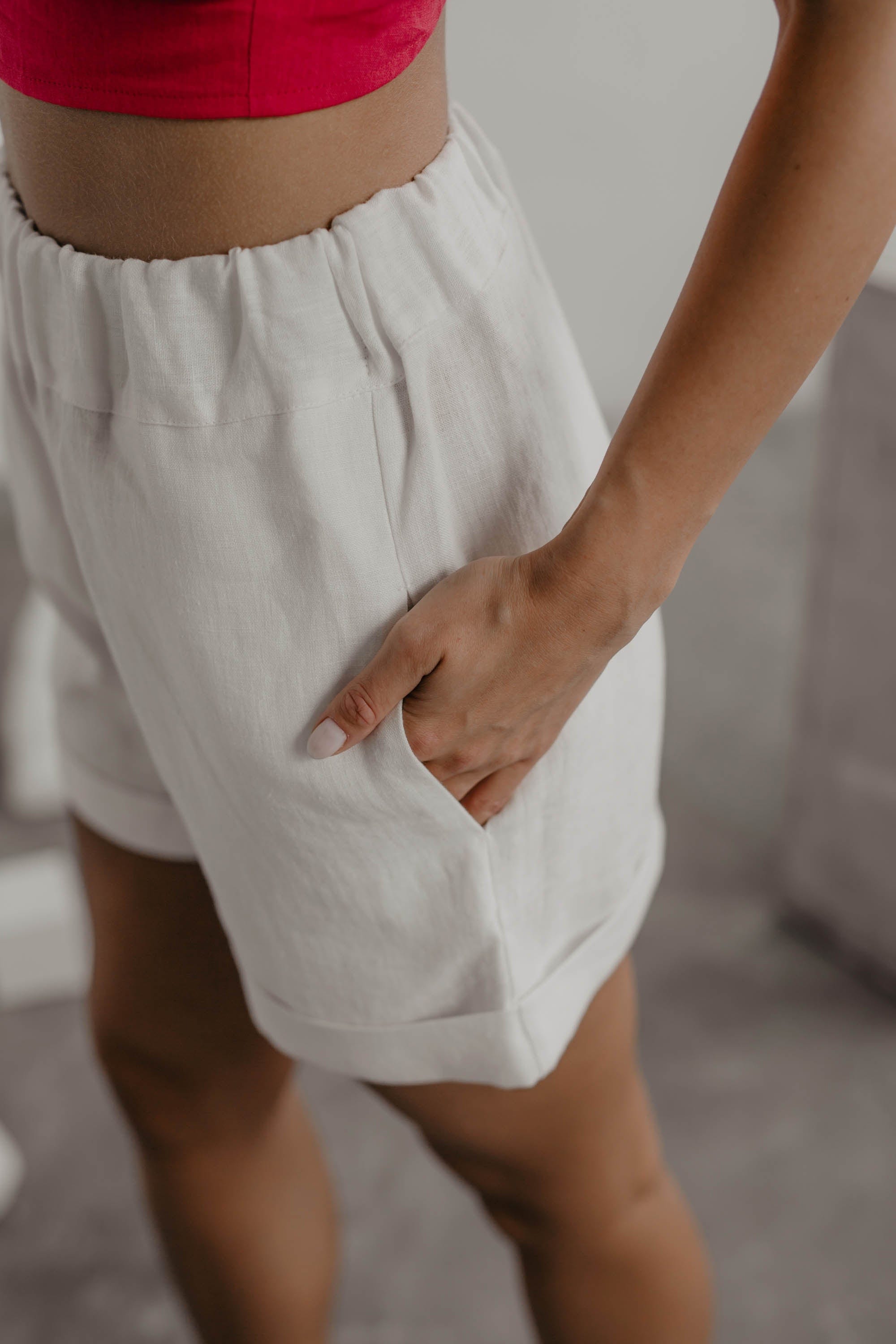 Linen shorts MIA M Viva Magenta