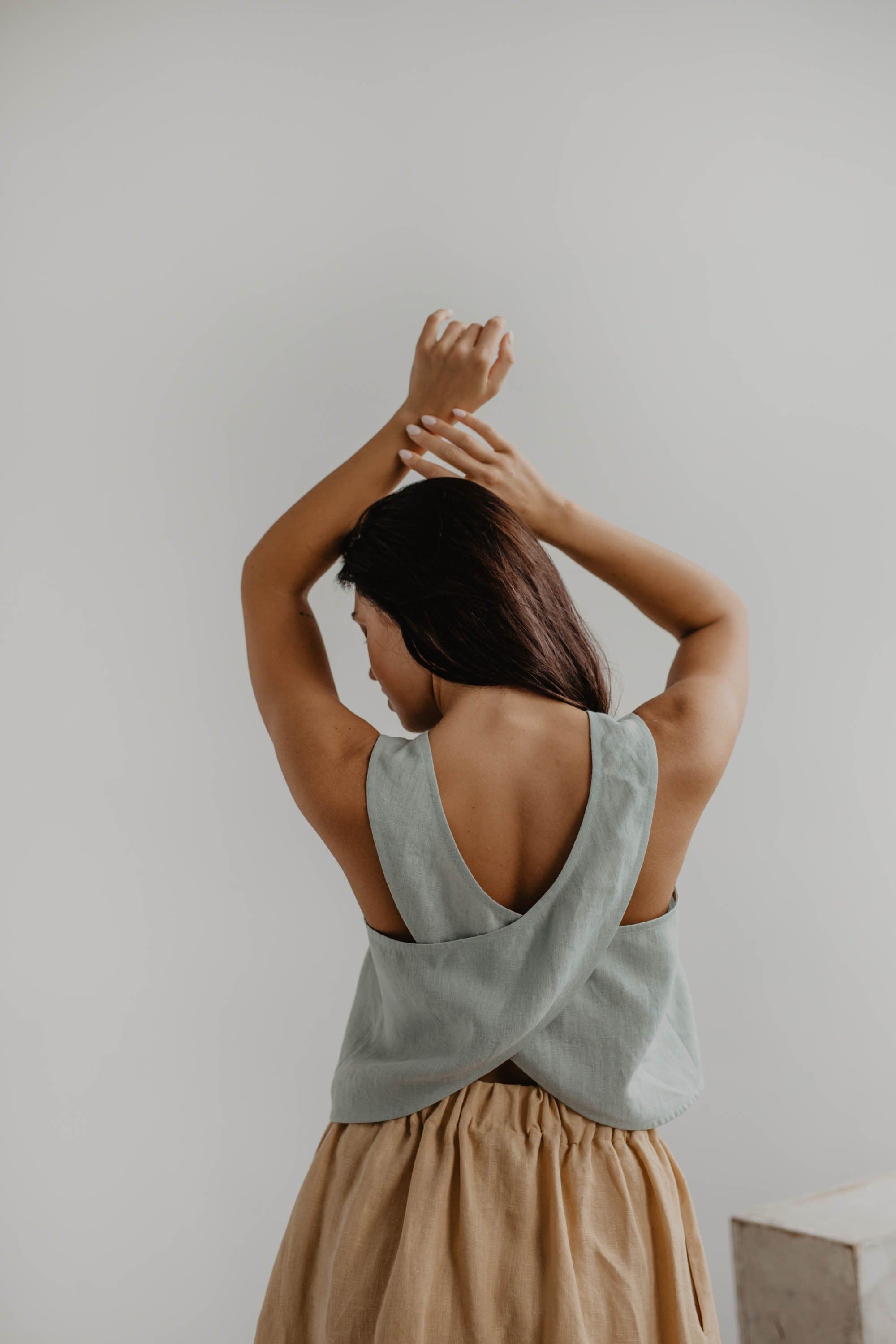 AmourLinen Linen top Linen pinafore top ELLA Linen pinafore top ELLA | AmourLinen | Linen Clothing