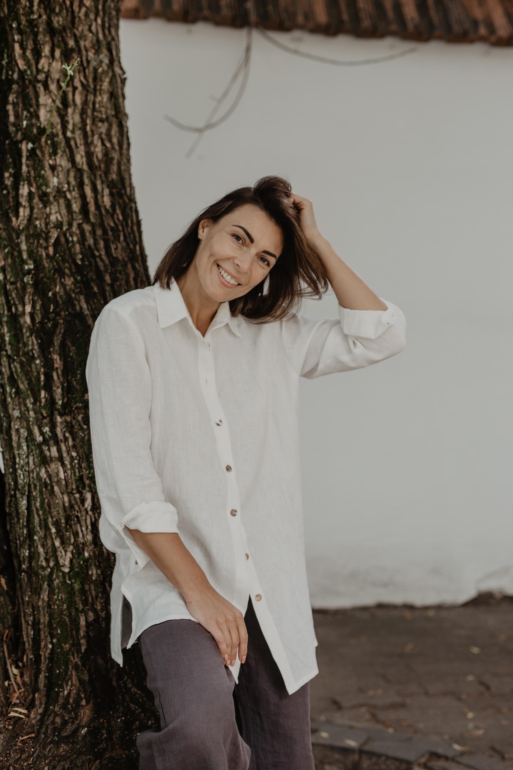 Linen oversized shirt Marrakesh Size 2 Dusty Lavender