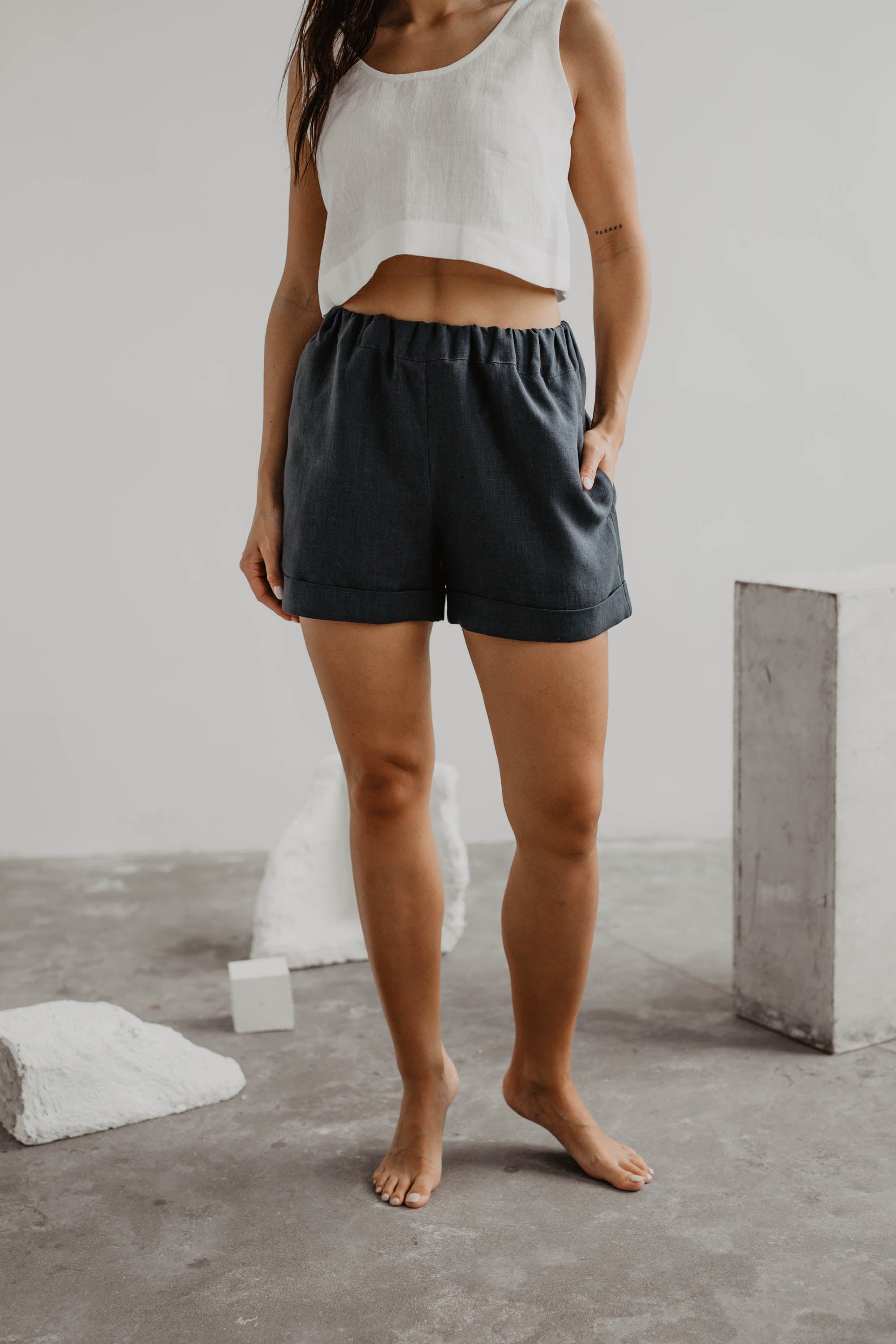 Linen shorts MIA S Chekered