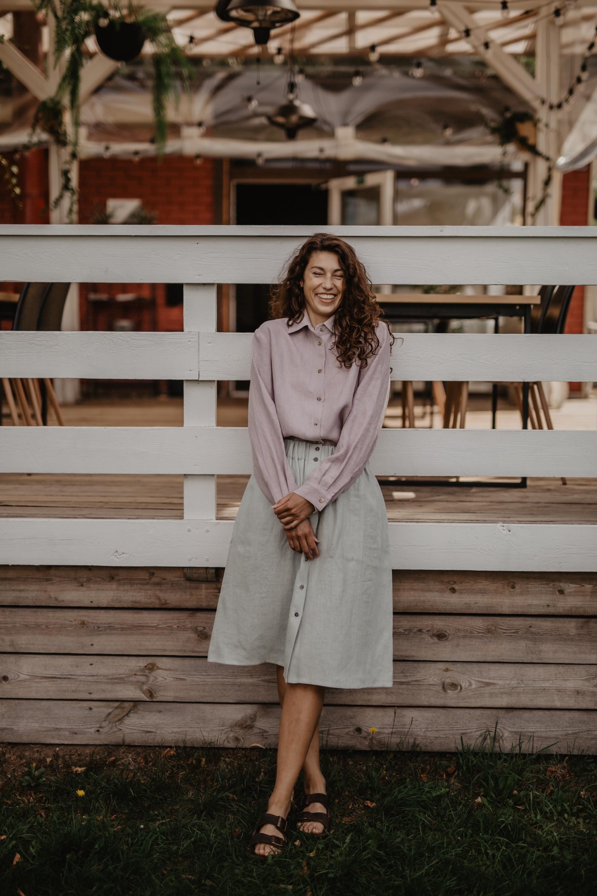 AmourLinen Linen skirt Linen skirt with buttons DAISY Linen skirt with buttons DAISY | AmourLinen | Linen Clothing