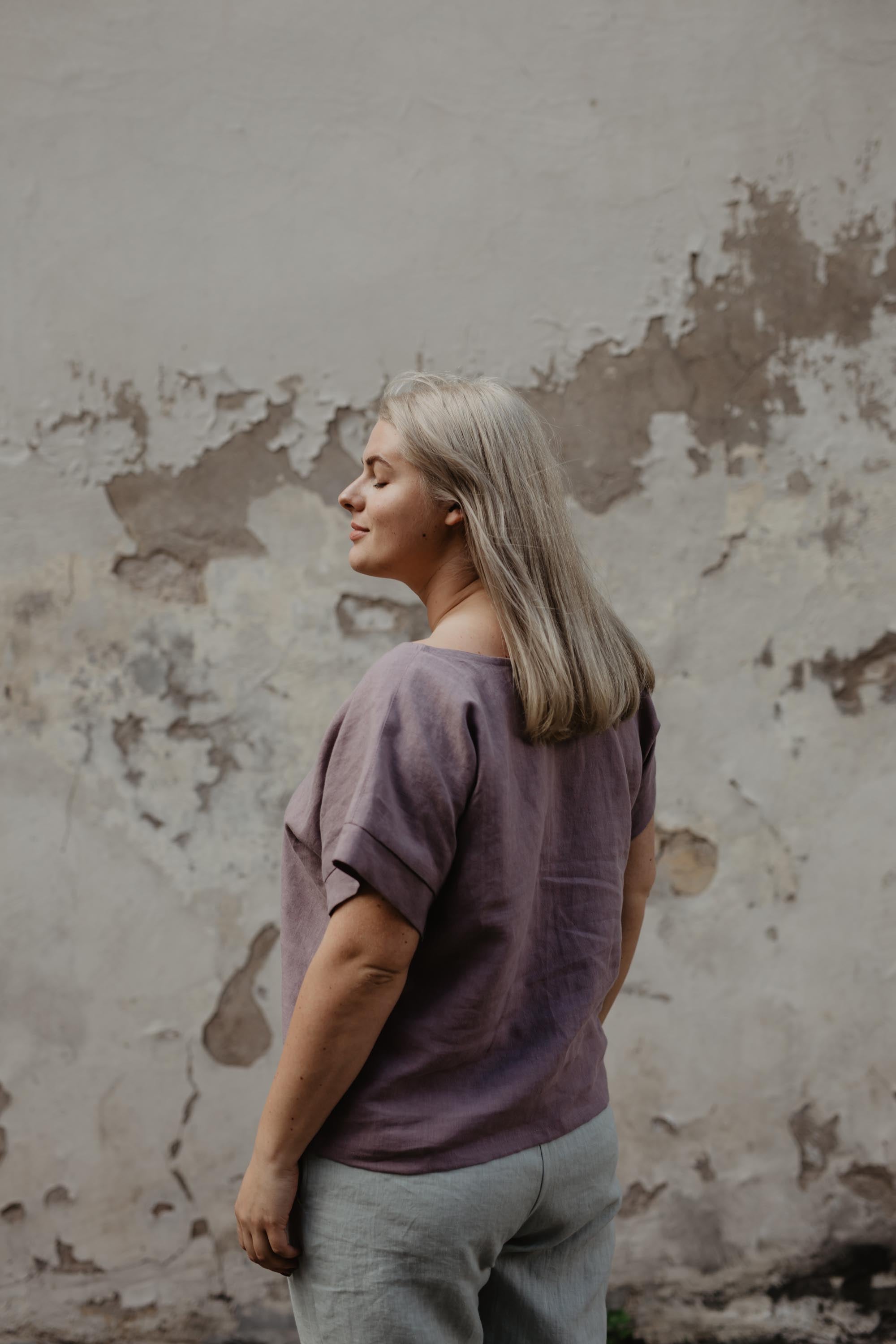 Linen top Porto S Dusty Lavender | sale