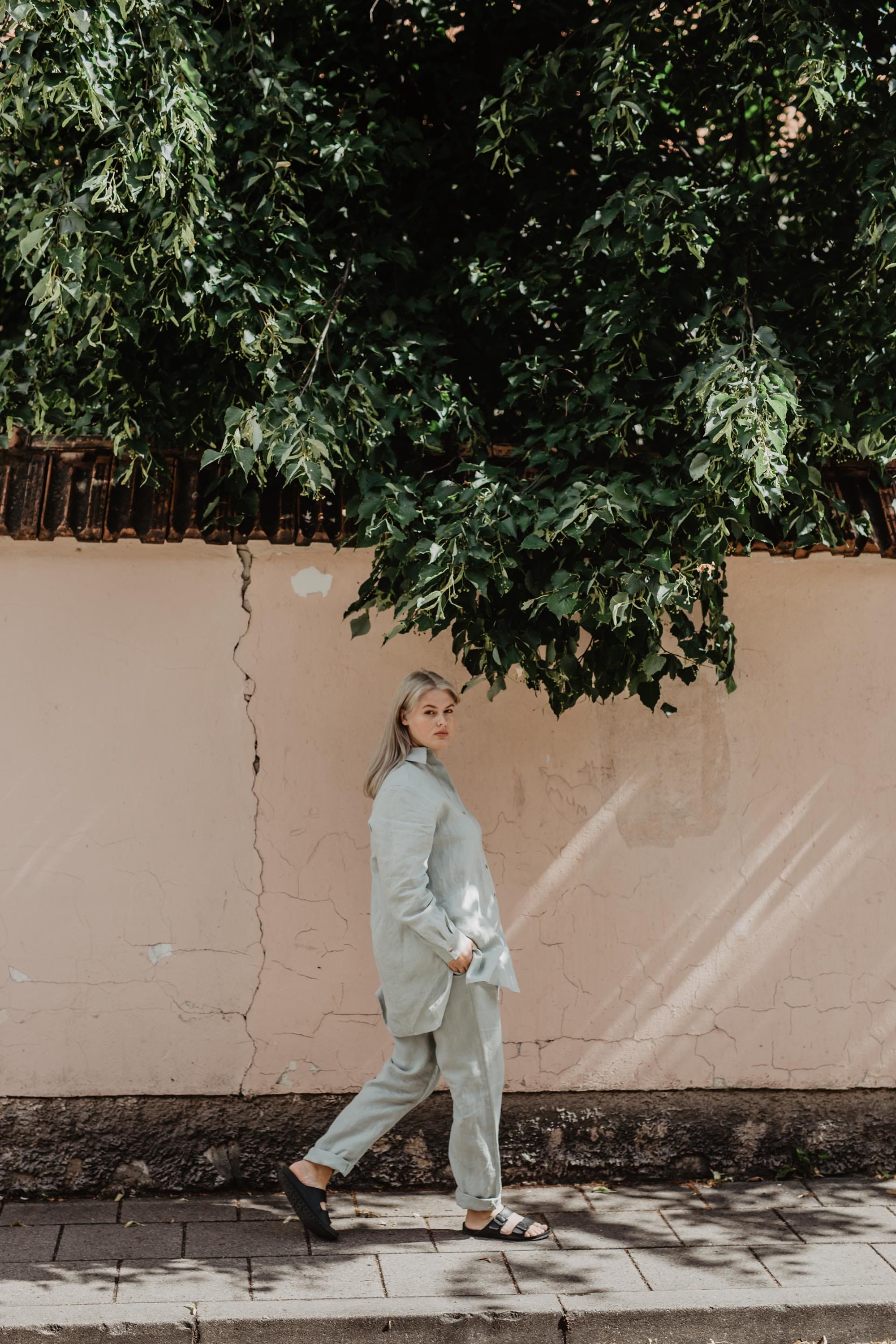 Linen suit set Sahara XS Sage Green