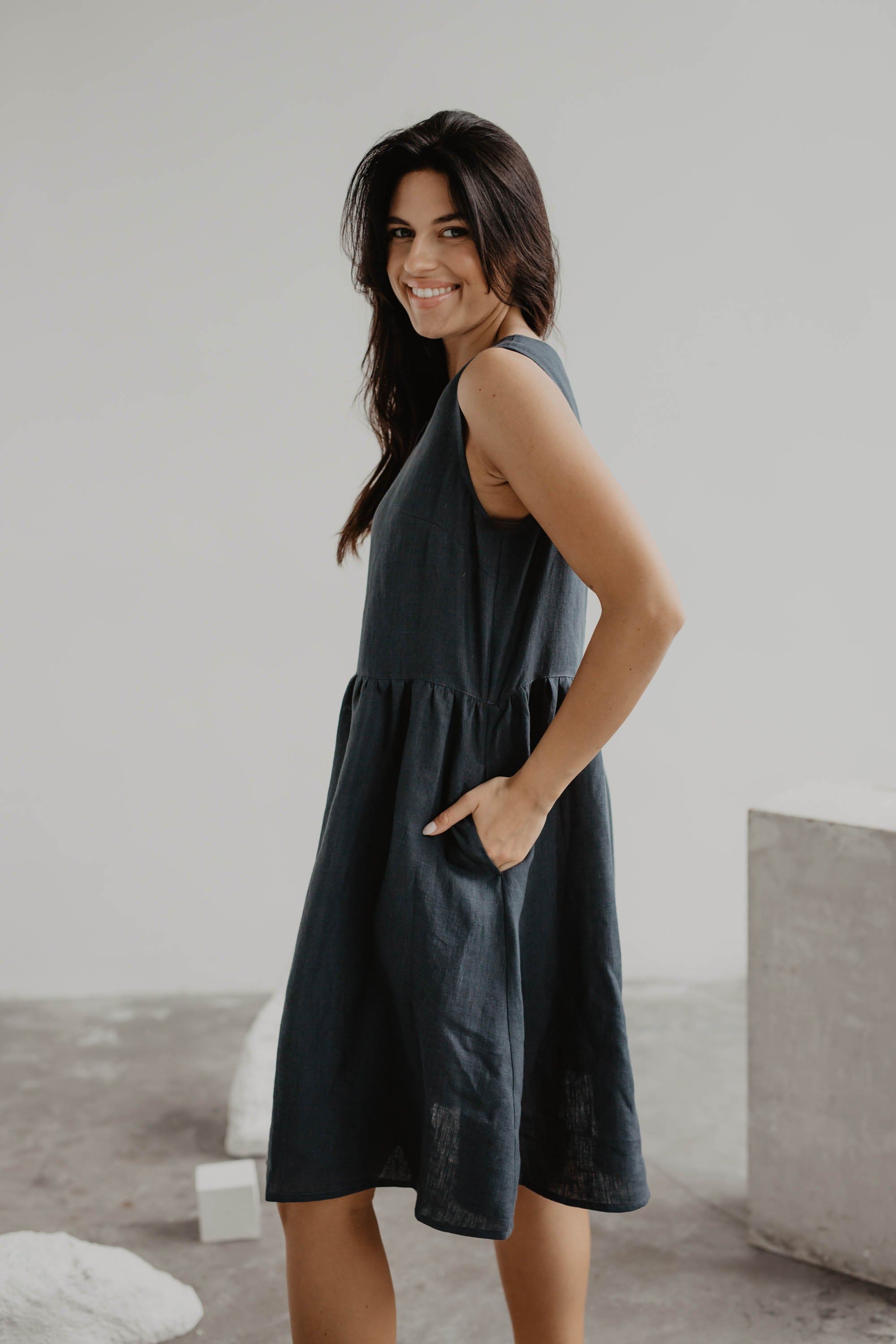 AmourLinen Linen dress Linen sleeveless summer dress HAZEL Linen sleeveless summer dress HAZEL | AmourLinen | Linen Clothing