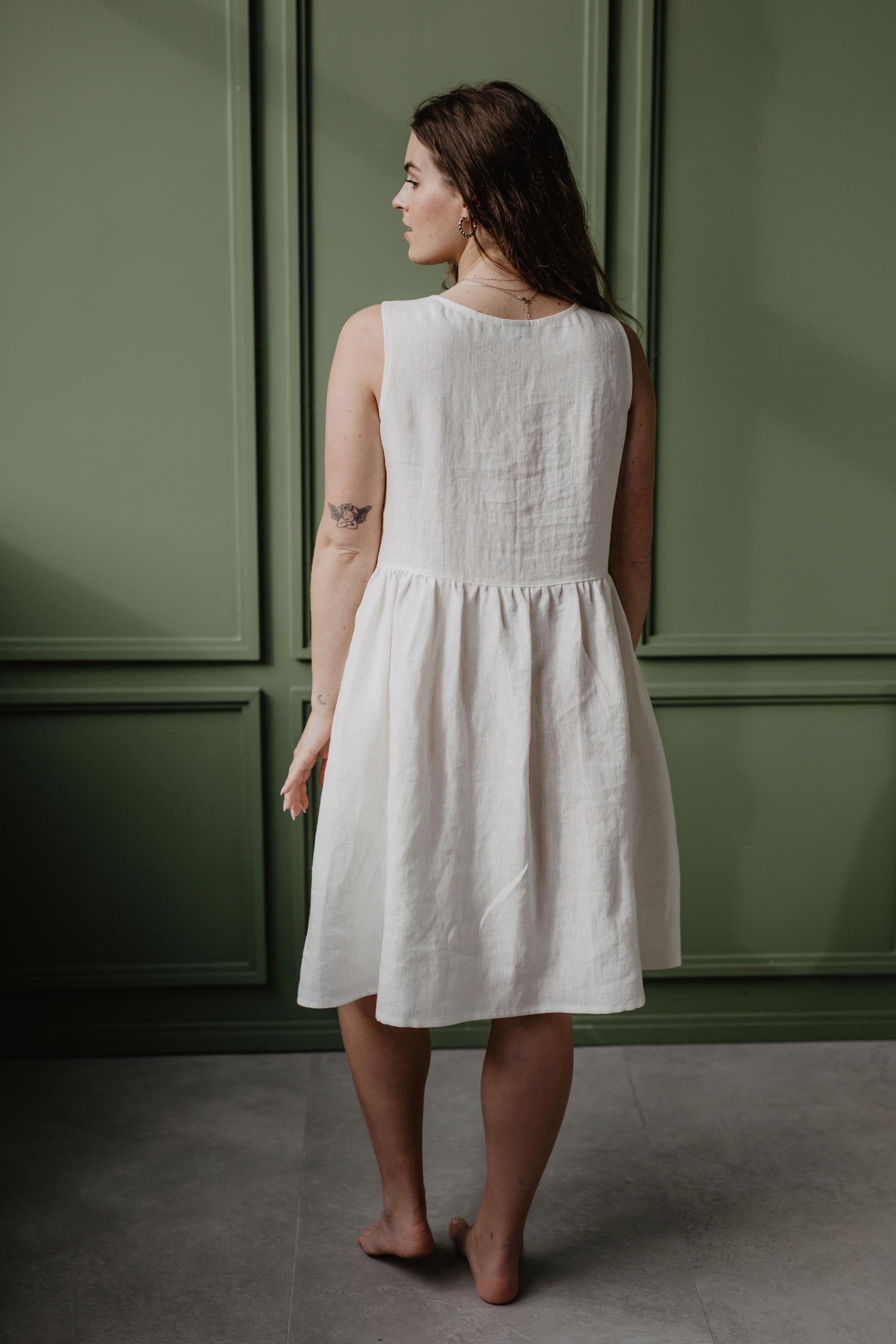 Linen sleeveless summer dress HAZEL M Striped
