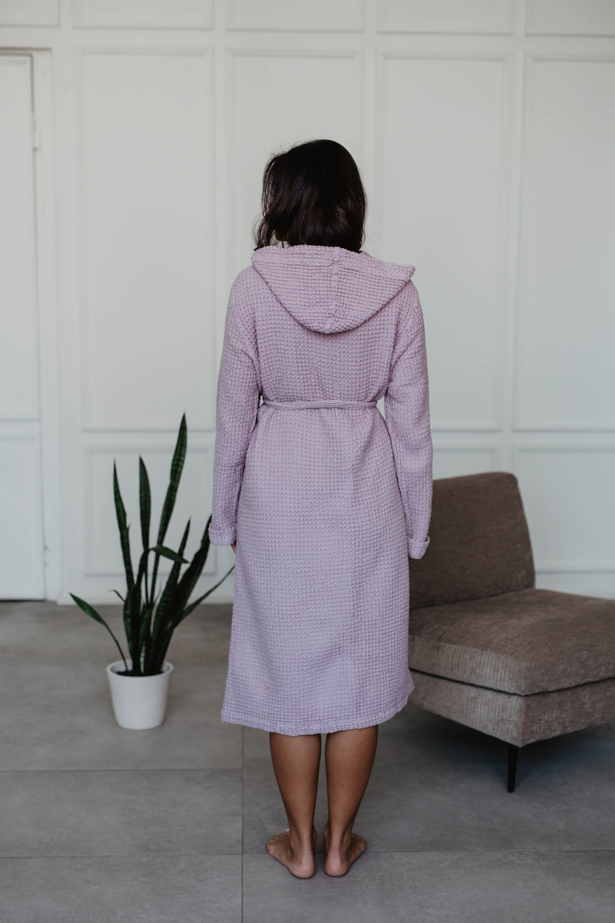 Waffle SNUGGLE linen bathrobe | ARCHIVE SALE