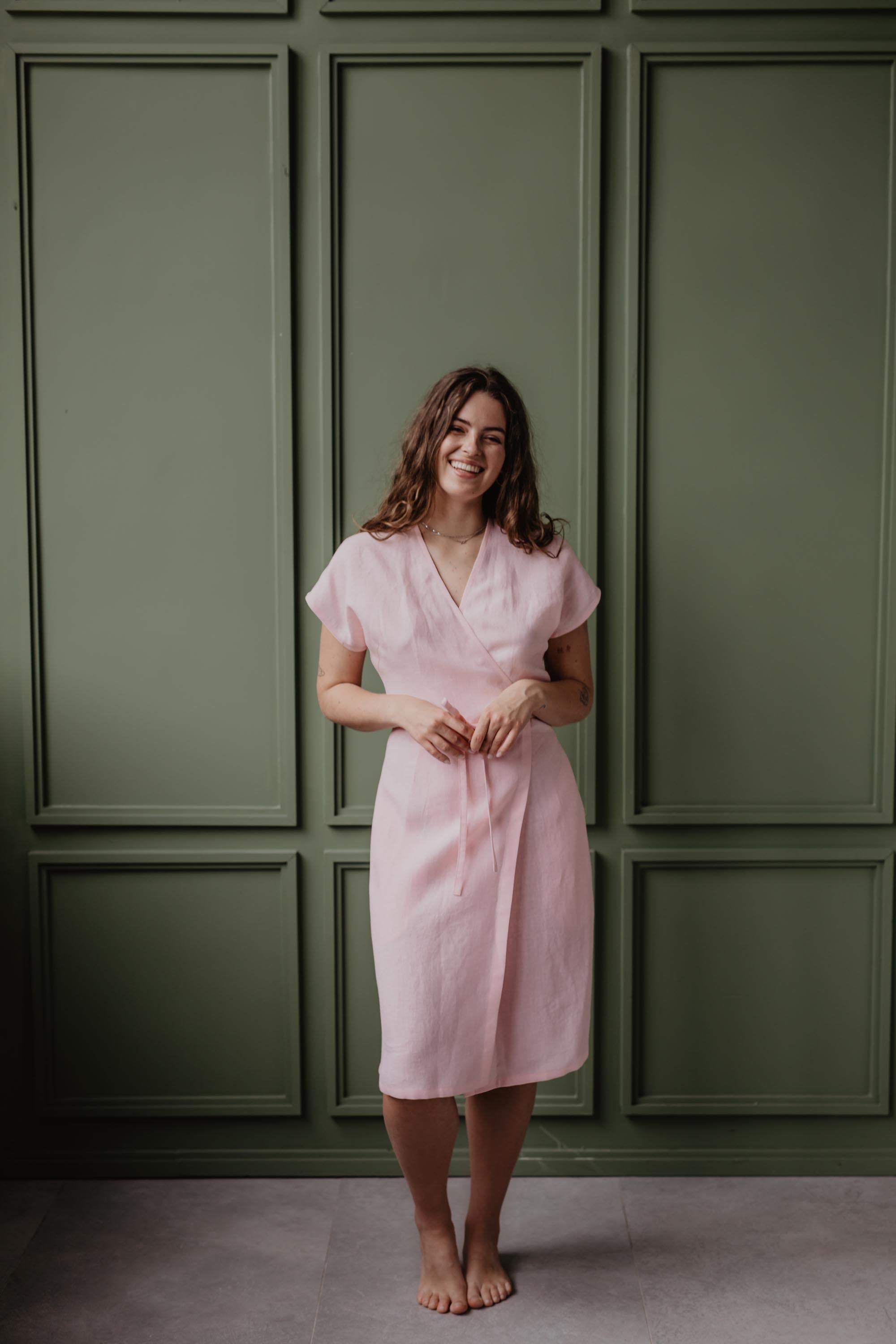 Linen dress OLIVIA in Cotton Candy size 1 | sale