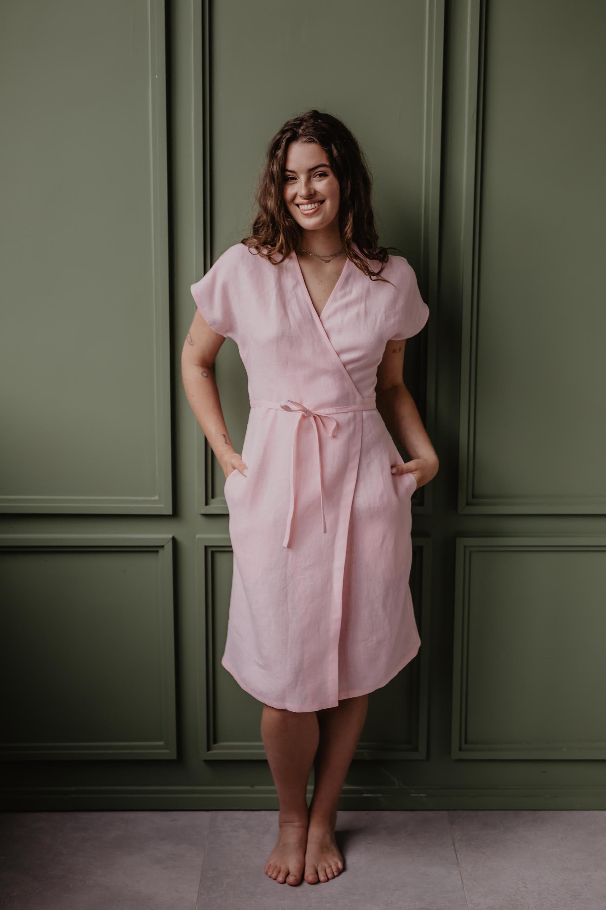 Linen dress OLIVIA in Cotton Candy size 1 | sale