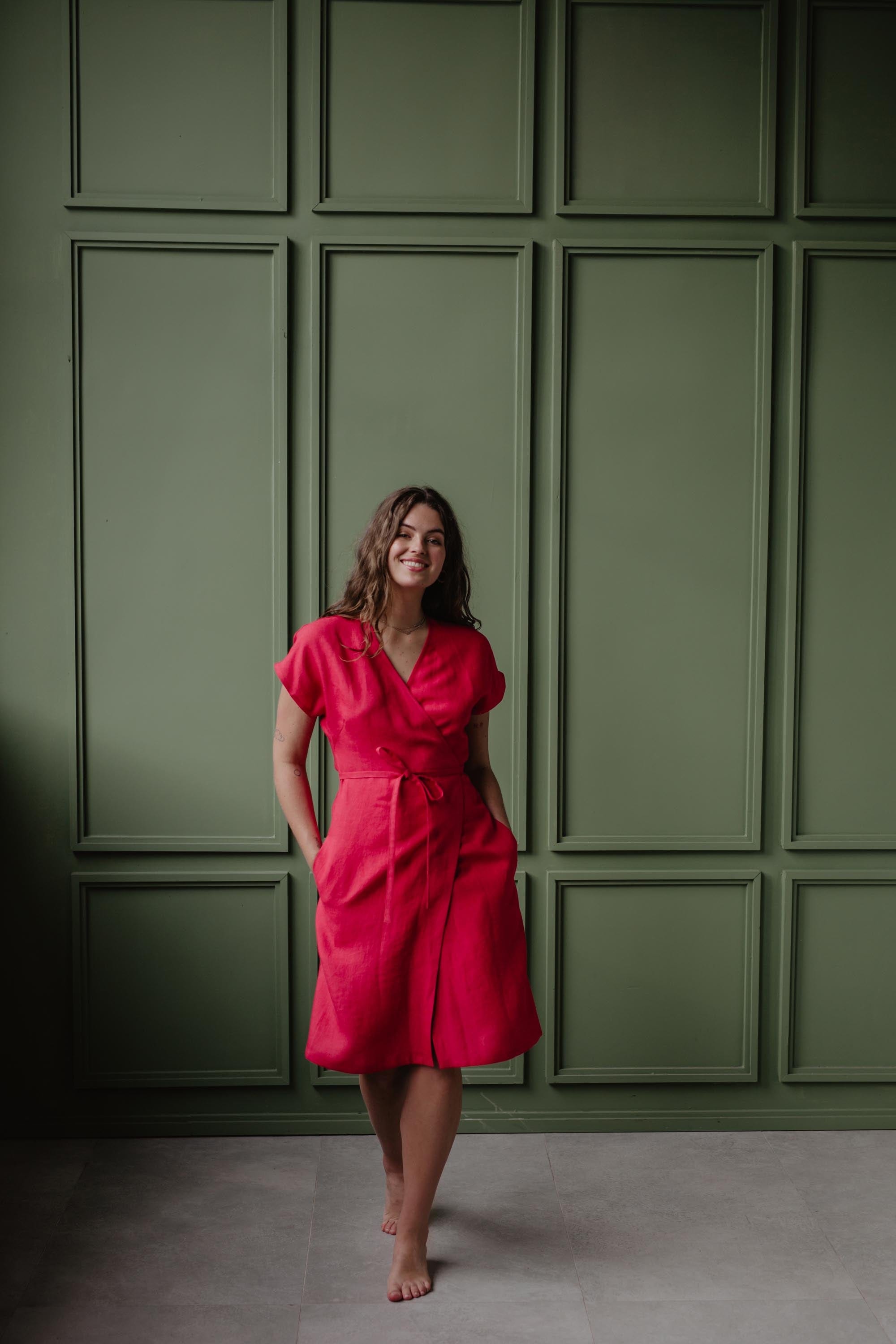 Olivia linen wrap dress | ARCHIVE SALE