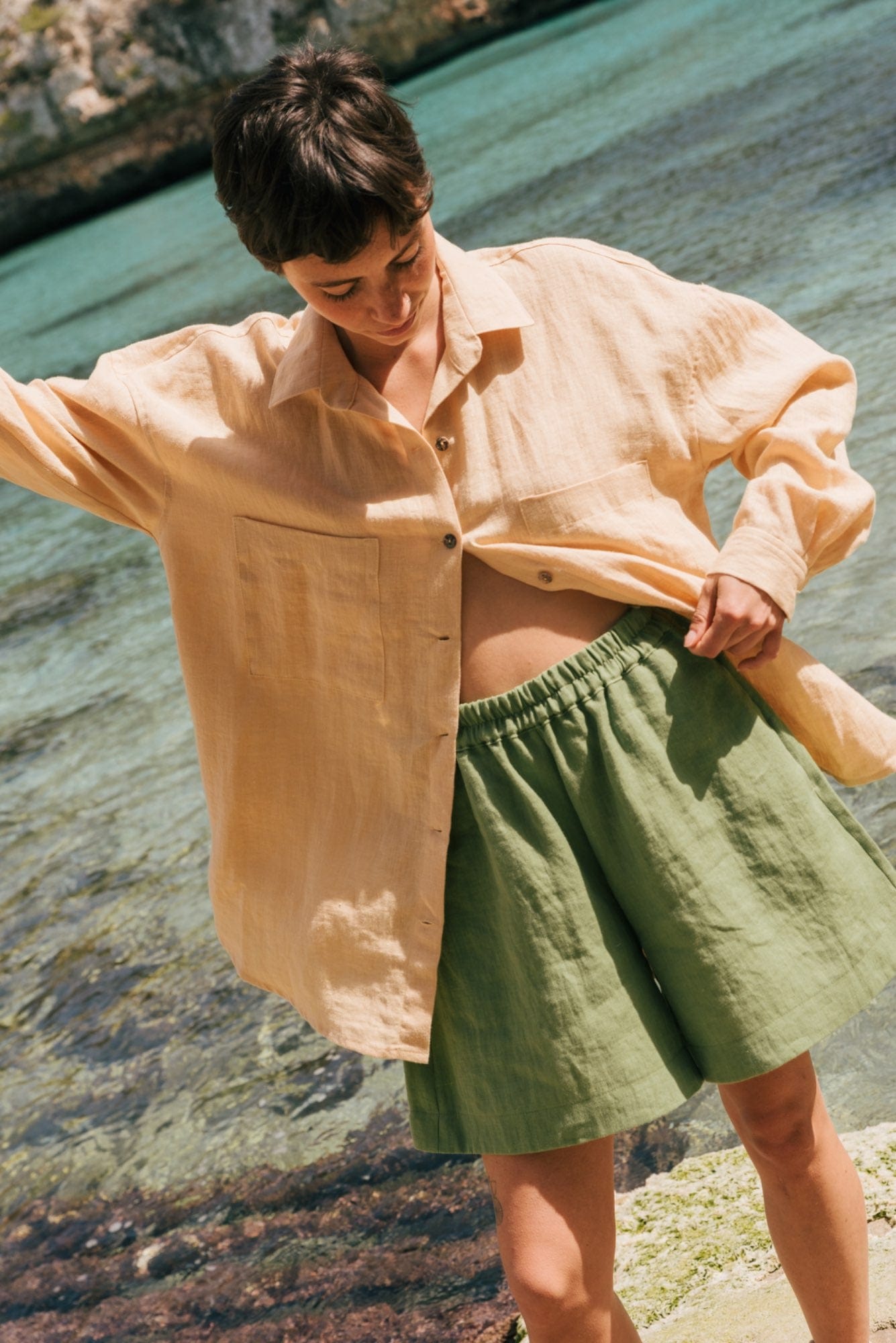 AmourLinen Linen dress Betty classic linen shorts Betty classic linen shorts