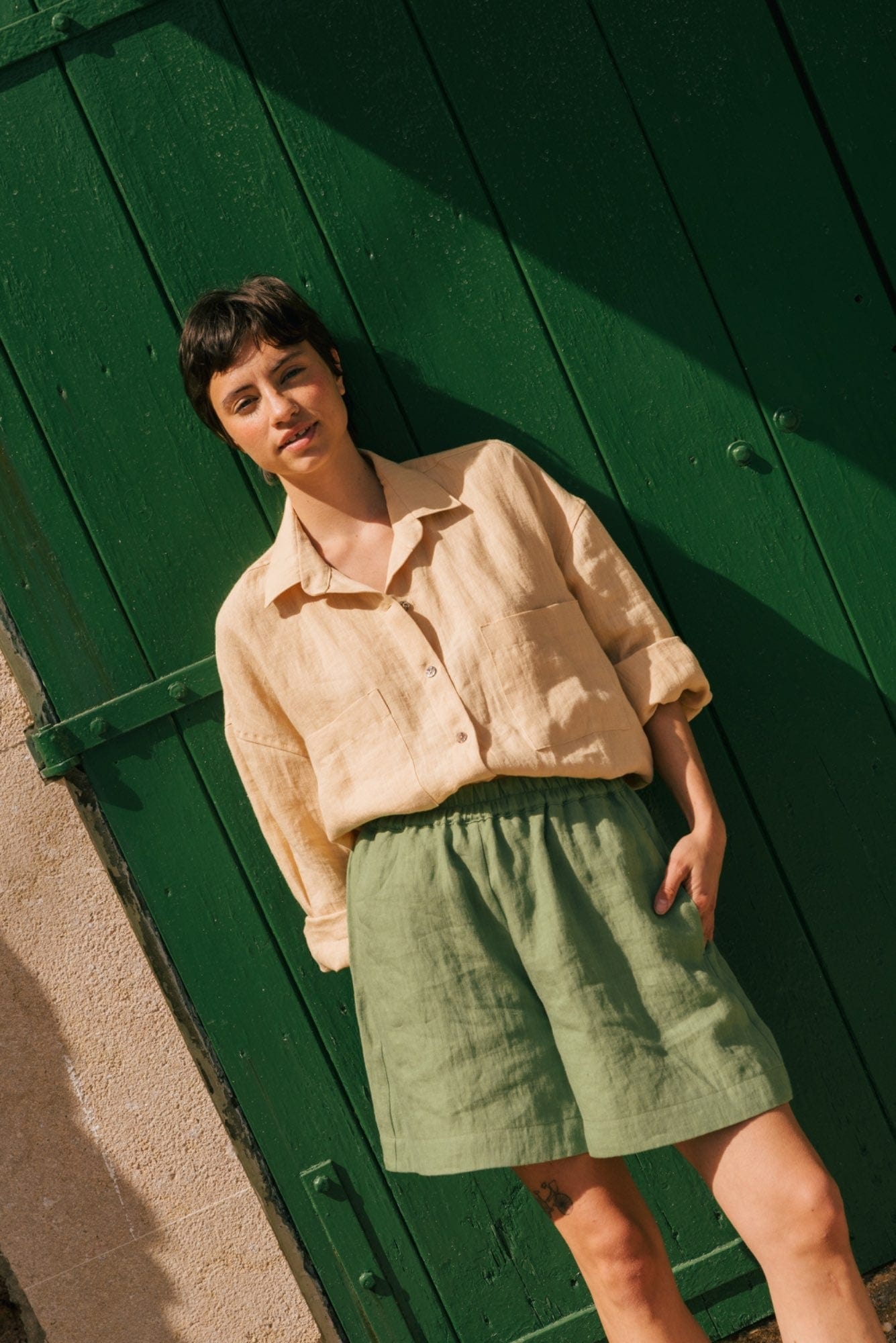AmourLinen Linen shirt Molly oversized collar linen shirt Molly oversized collar linen shirt