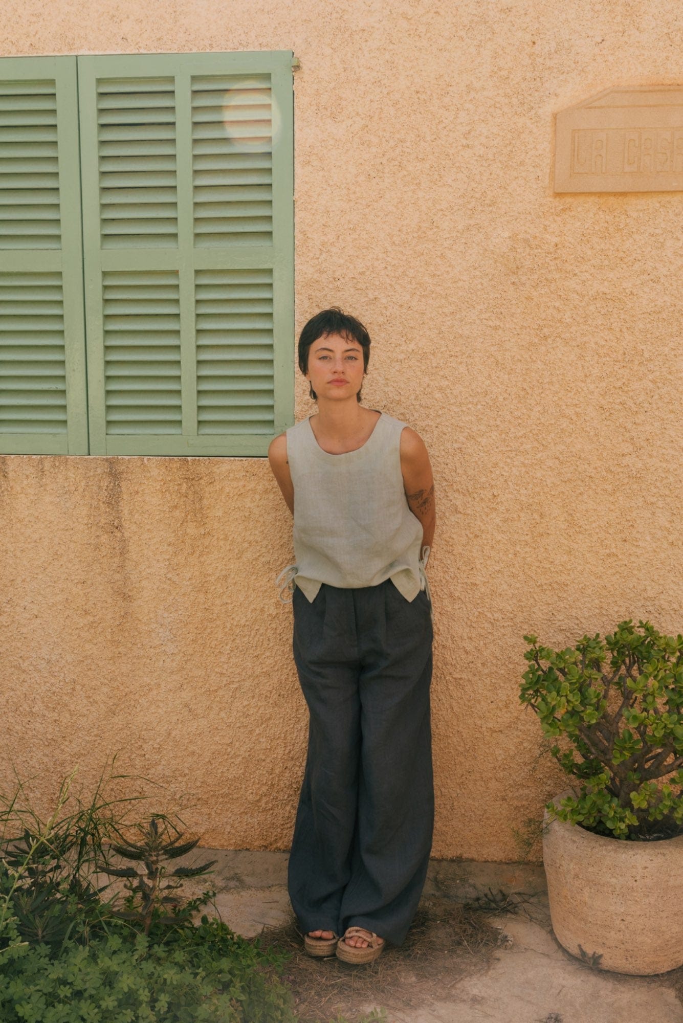 AmourLinen Linen dress Lydia classic linen pants Lydia classic linen pants