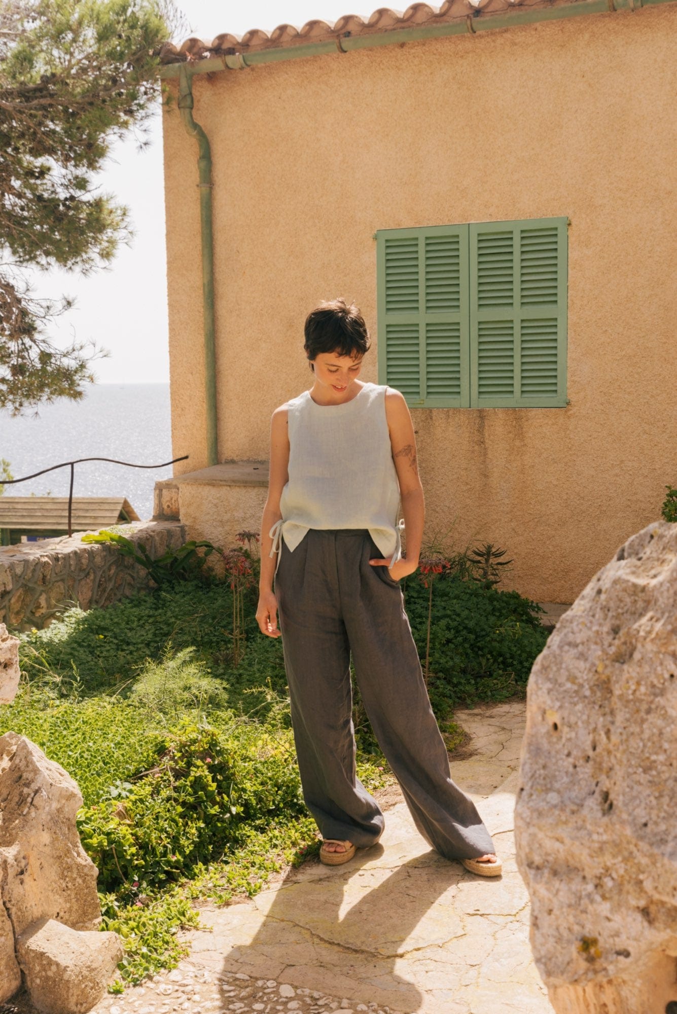 AmourLinen Linen dress Lydia classic linen pants Lydia classic linen pants
