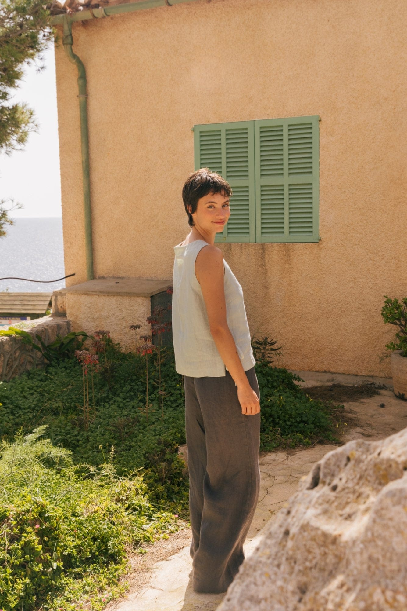 AmourLinen Linen dress Lydia classic linen pants Lydia classic linen pants