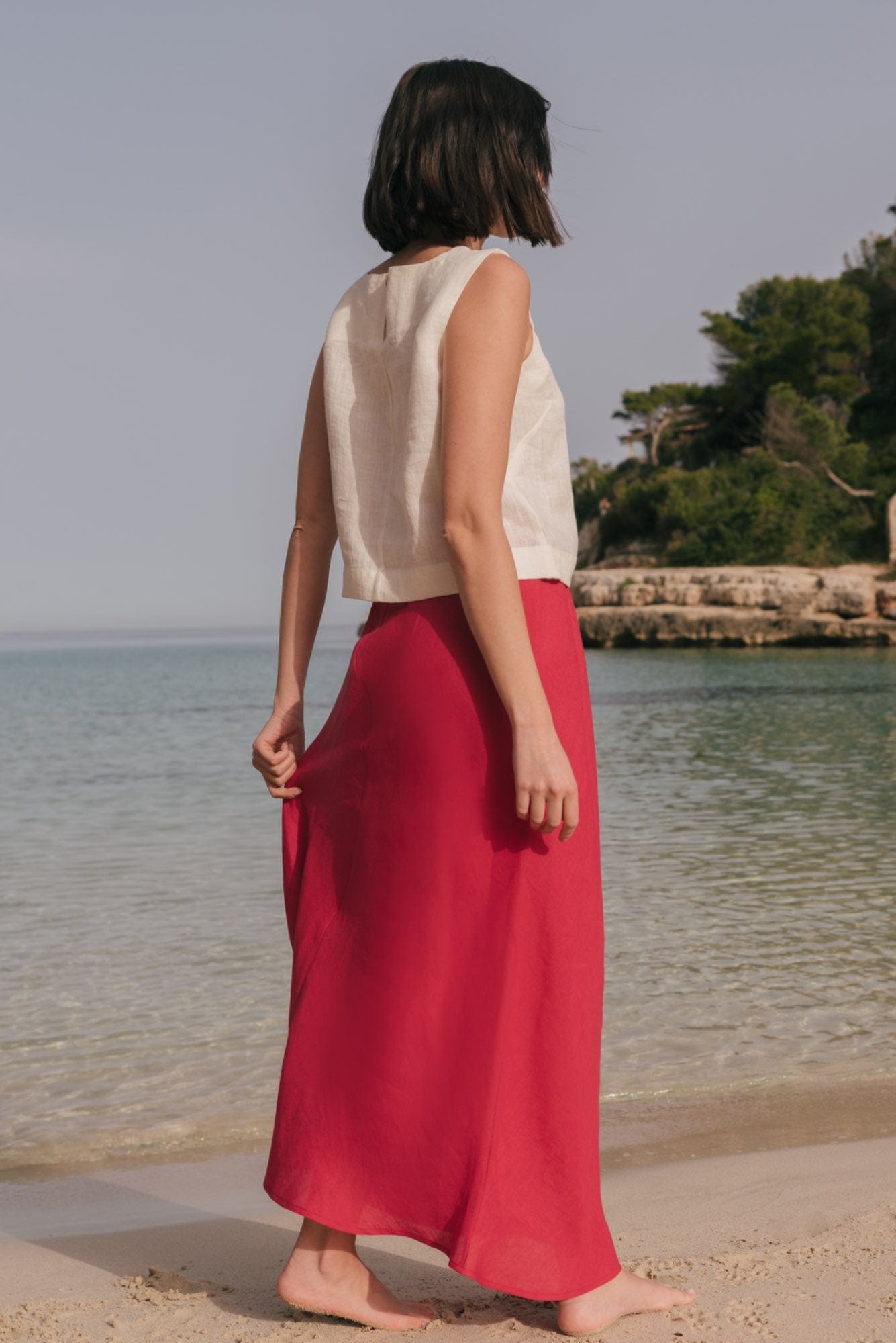 AmourLinen Linen dress Lucia classic sleeveless linen top Lucia classic sleeveless linen top