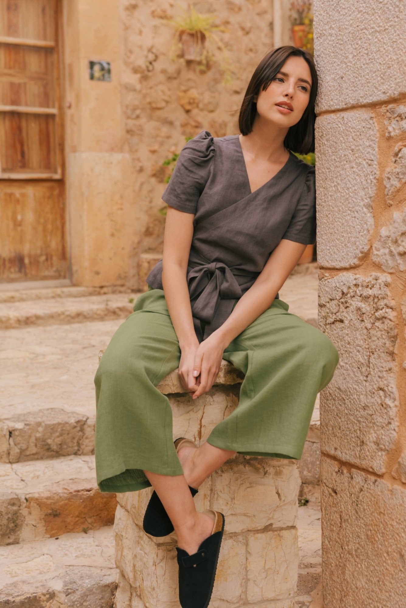 AmourLinen Linen dress Elisa wrap linen top Elisa wrap linen top
