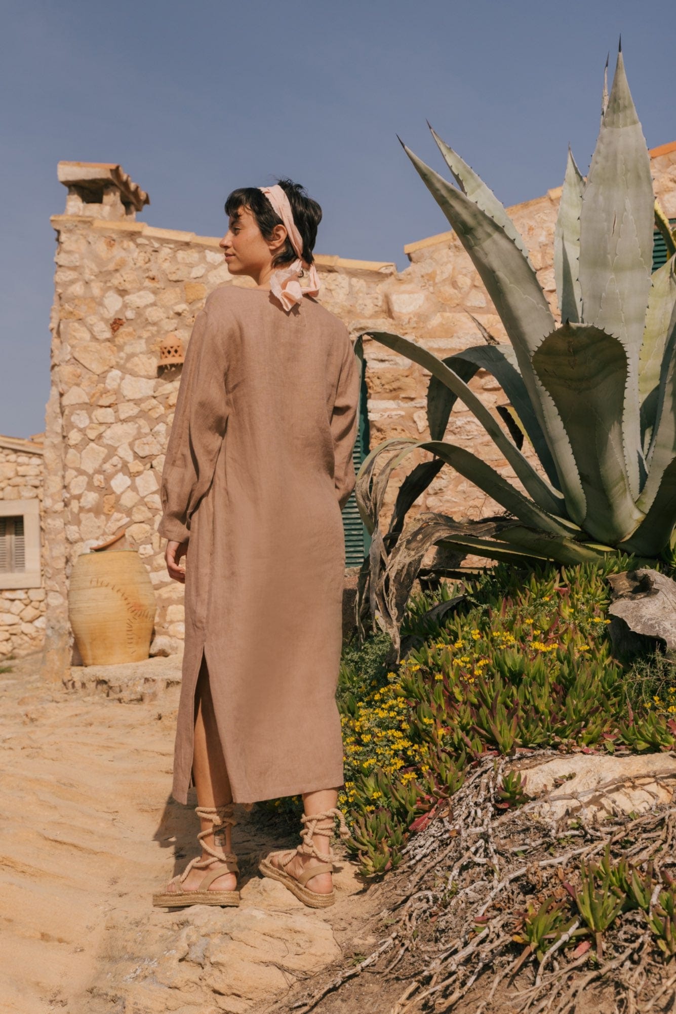 Amalia long-length linen dress | ARCHIVE SALE