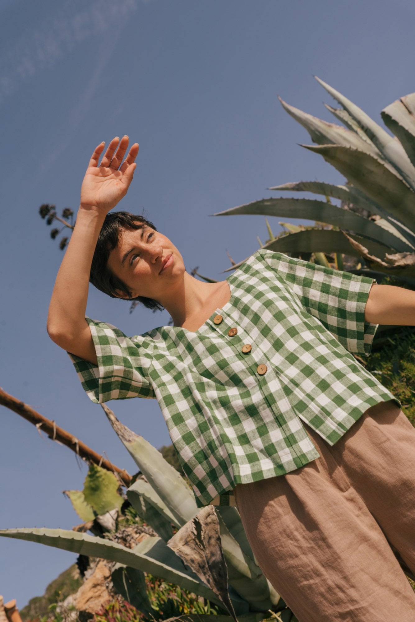 Maeve button linen top XXL White | sale