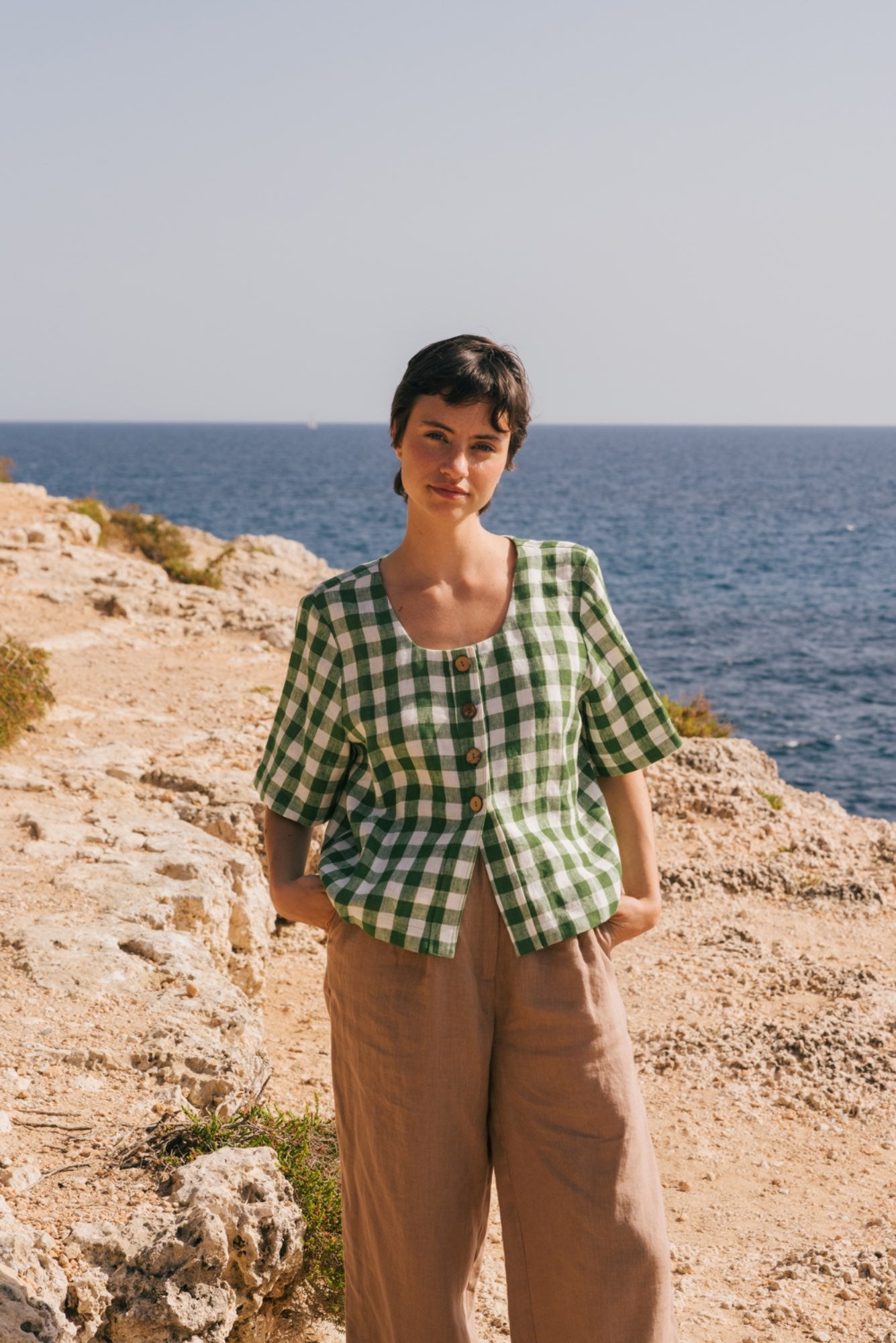 Maeve button linen top XXL White | sale