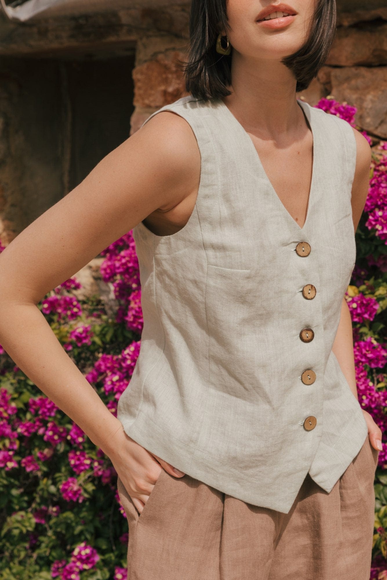 AmourLinen Linen dress Greta linen vest Greta linen vest