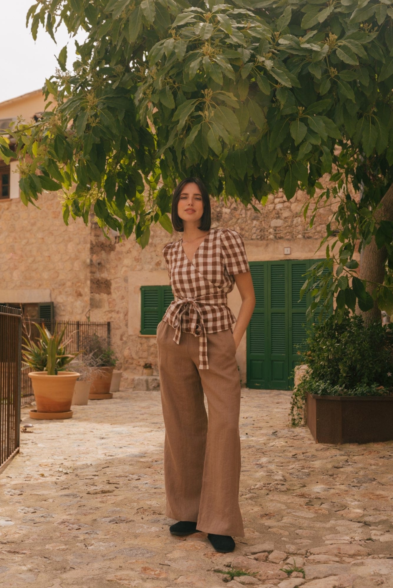 AmourLinen Linen dress Leah wide linen pants with slits Leah wide linen pants with slits