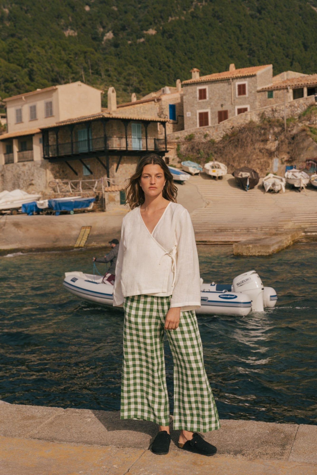 Adele wrap linen top | ARCHIVE SALE