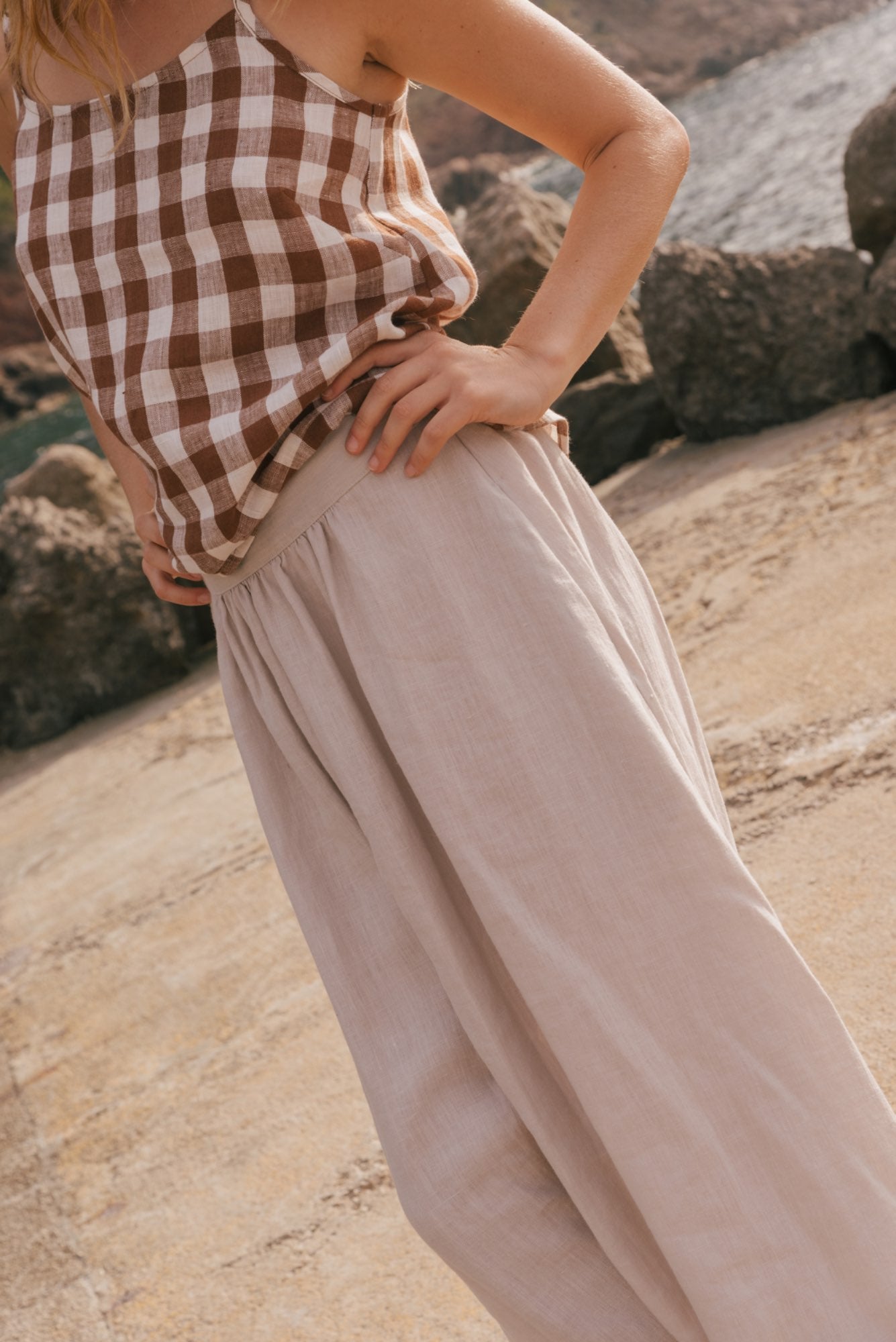Mona long linen skirt