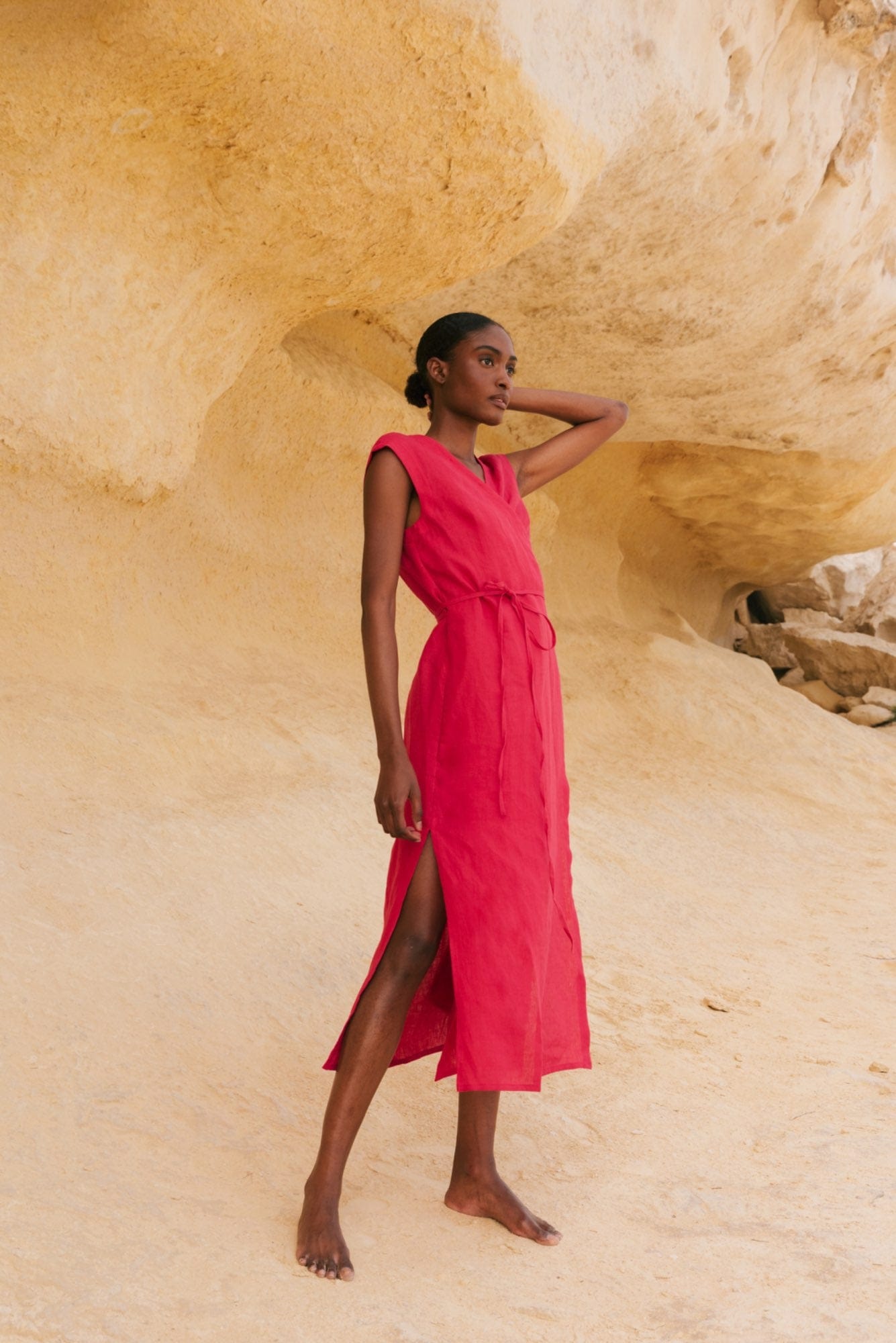 AmourLinen Linen dress Aurora mid-length linen dress Aurora mid-length linen dress