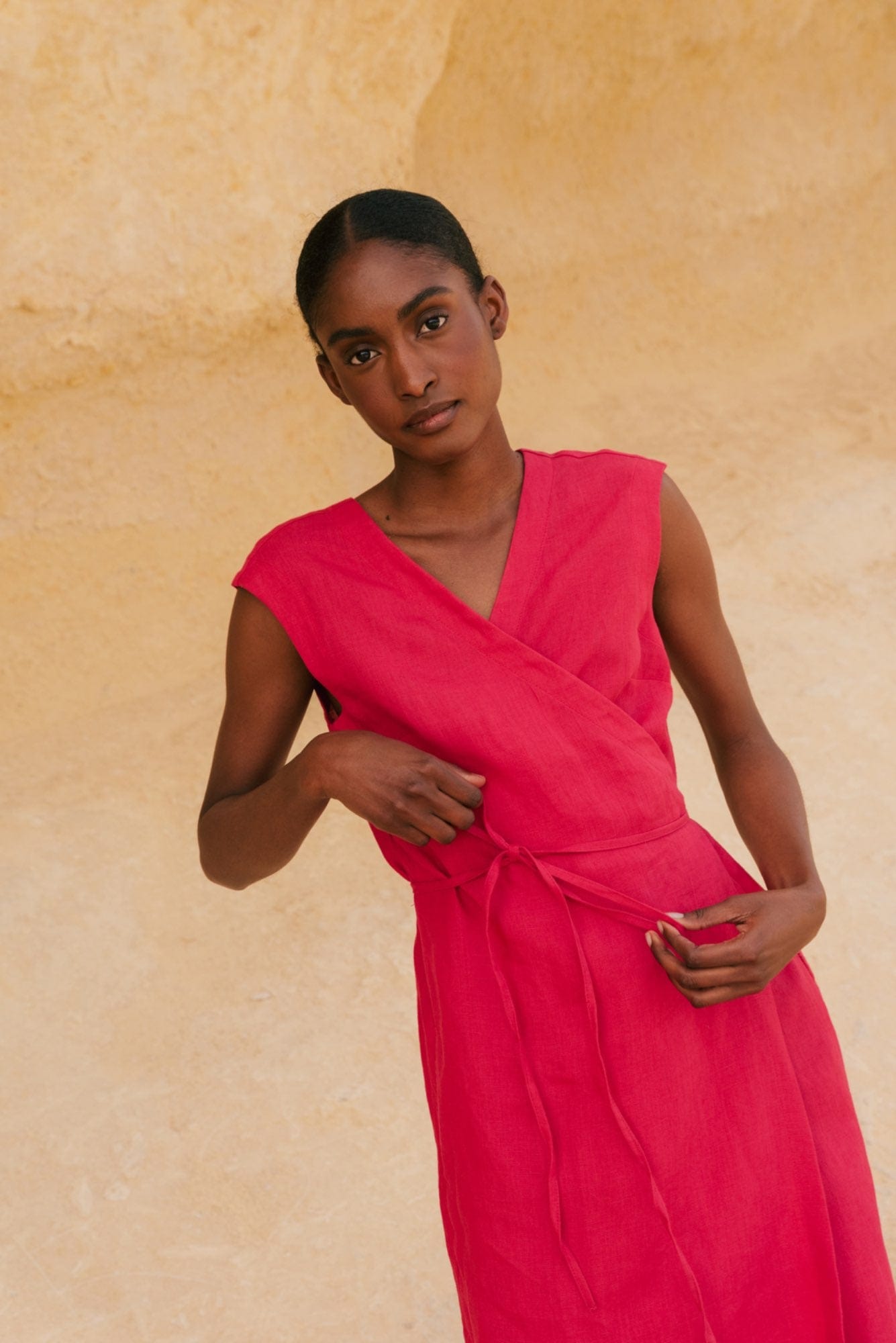 AmourLinen Linen dress Aurora mid-length linen dress Aurora mid-length linen dress
